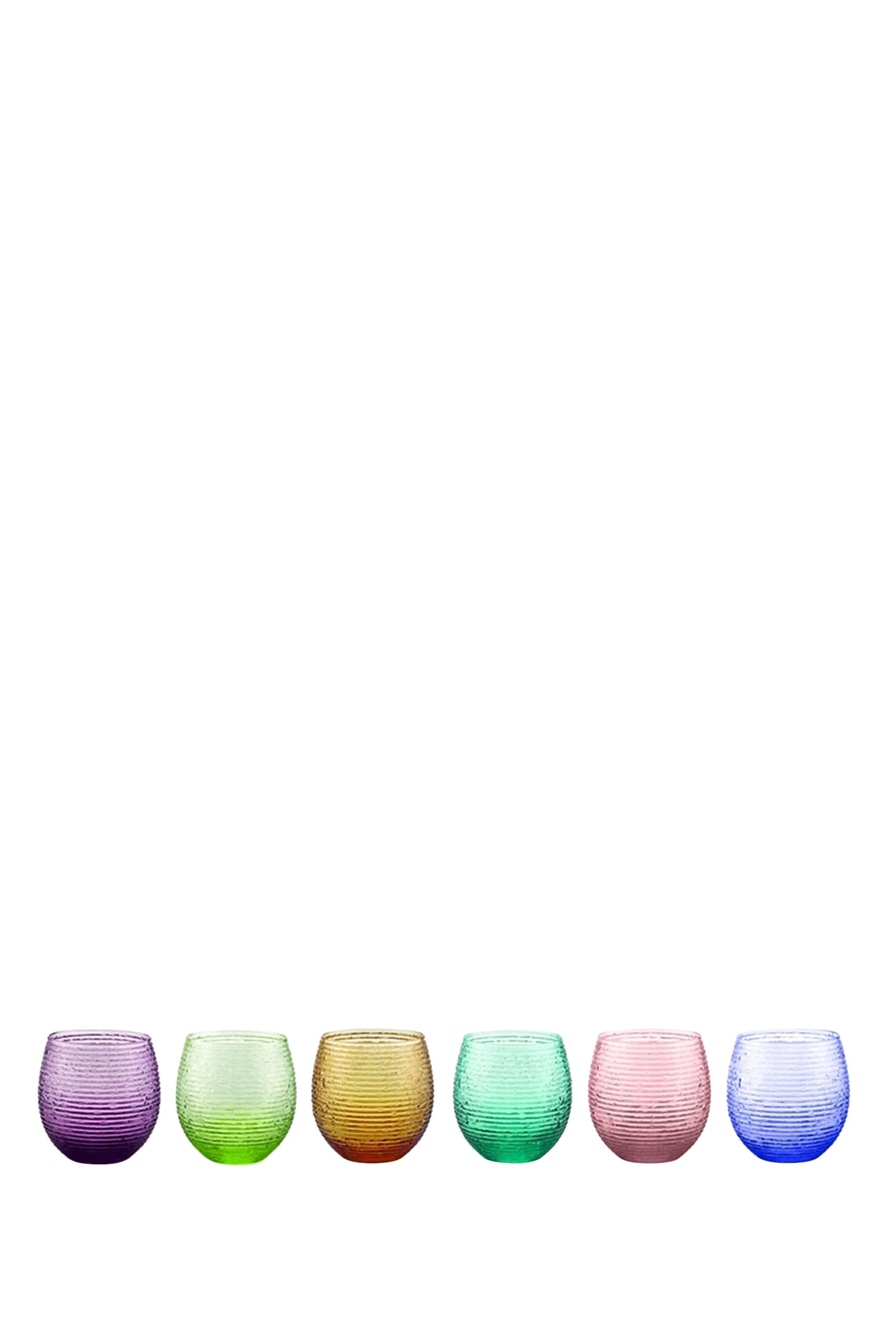 طقم أكواب متعددة الألوان بسعة 250 مل، 6 قطع