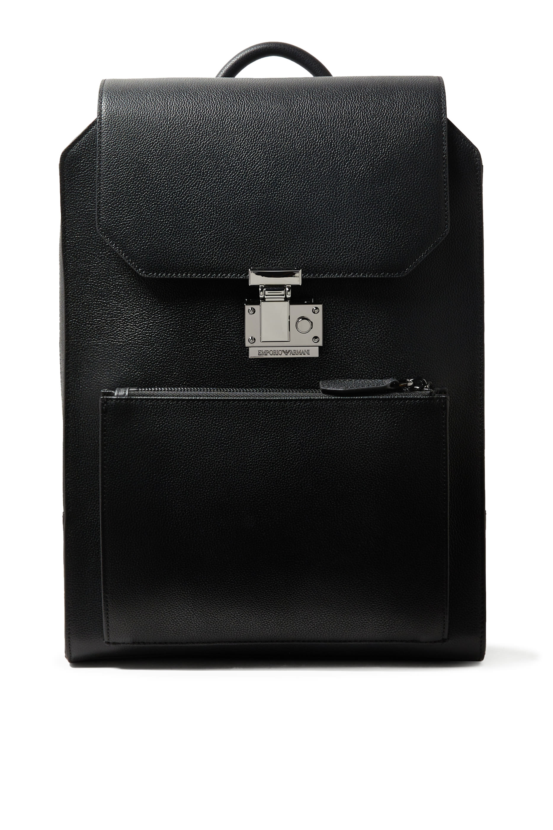 حقيبة ظهر بتصميم مسطح جلد مموج