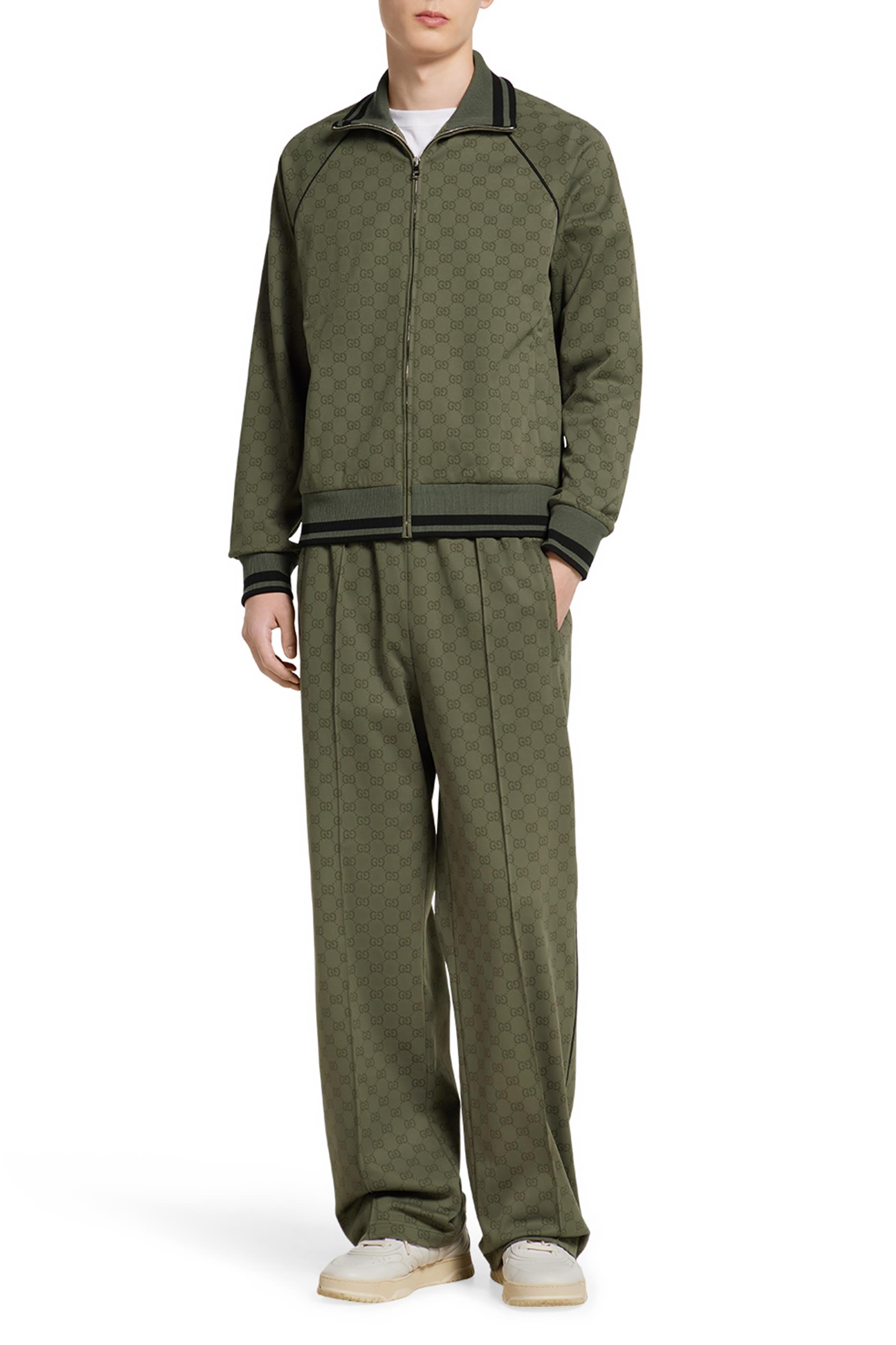 بنطال بنقشة حرفي شعار الماركة جيرسيه جاكار