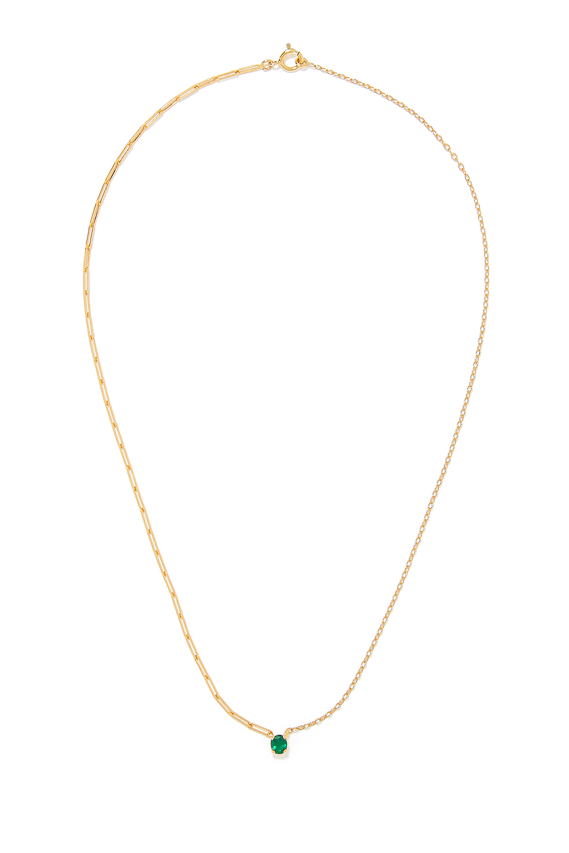 سوار سوليتير مرصع بالزمرد ذهب أصفر عيار 18