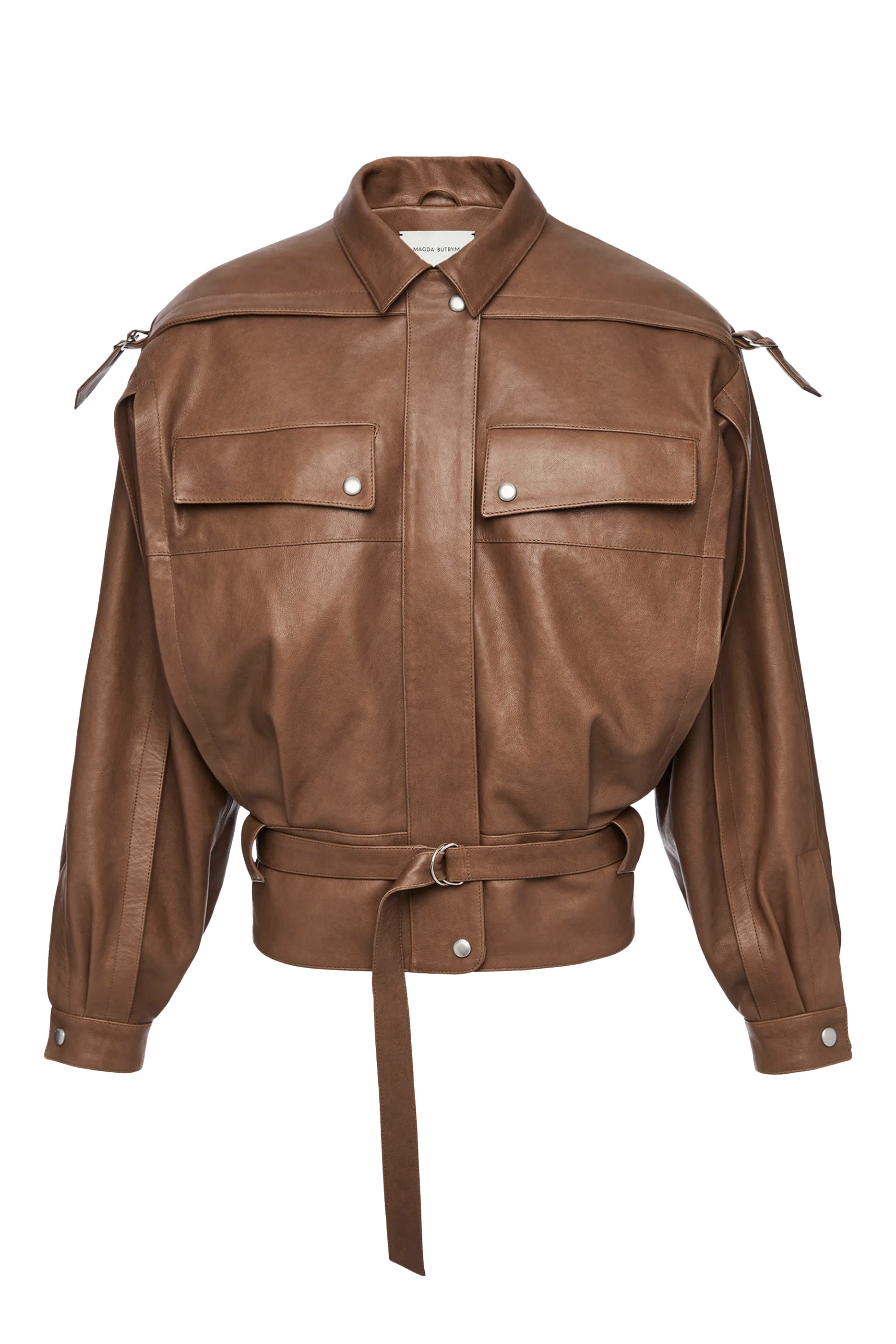 جاكيت بقصة فضفاضة جلد