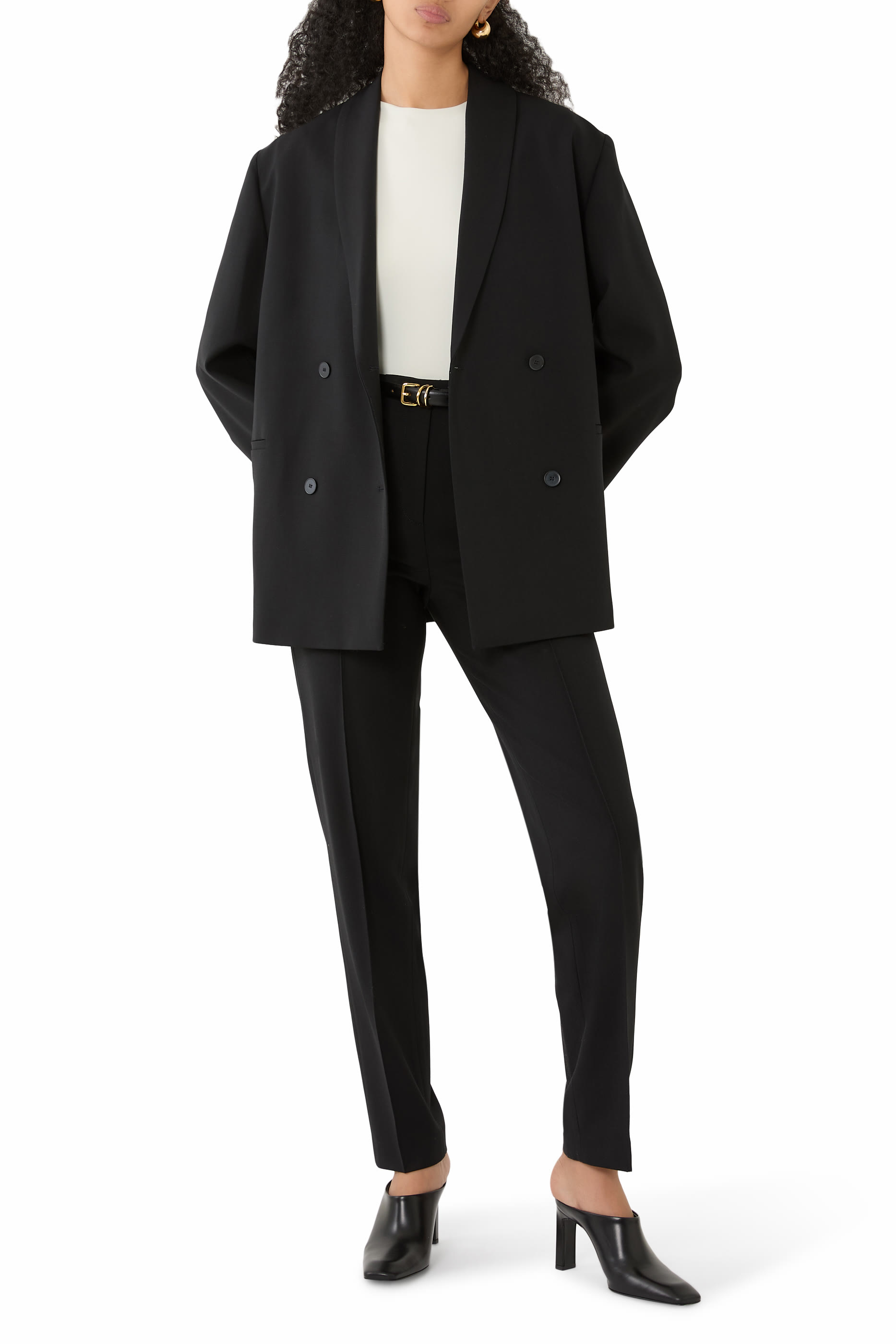 جاكيت سانشيا ال دي اس بصف أزرار وياقة شال