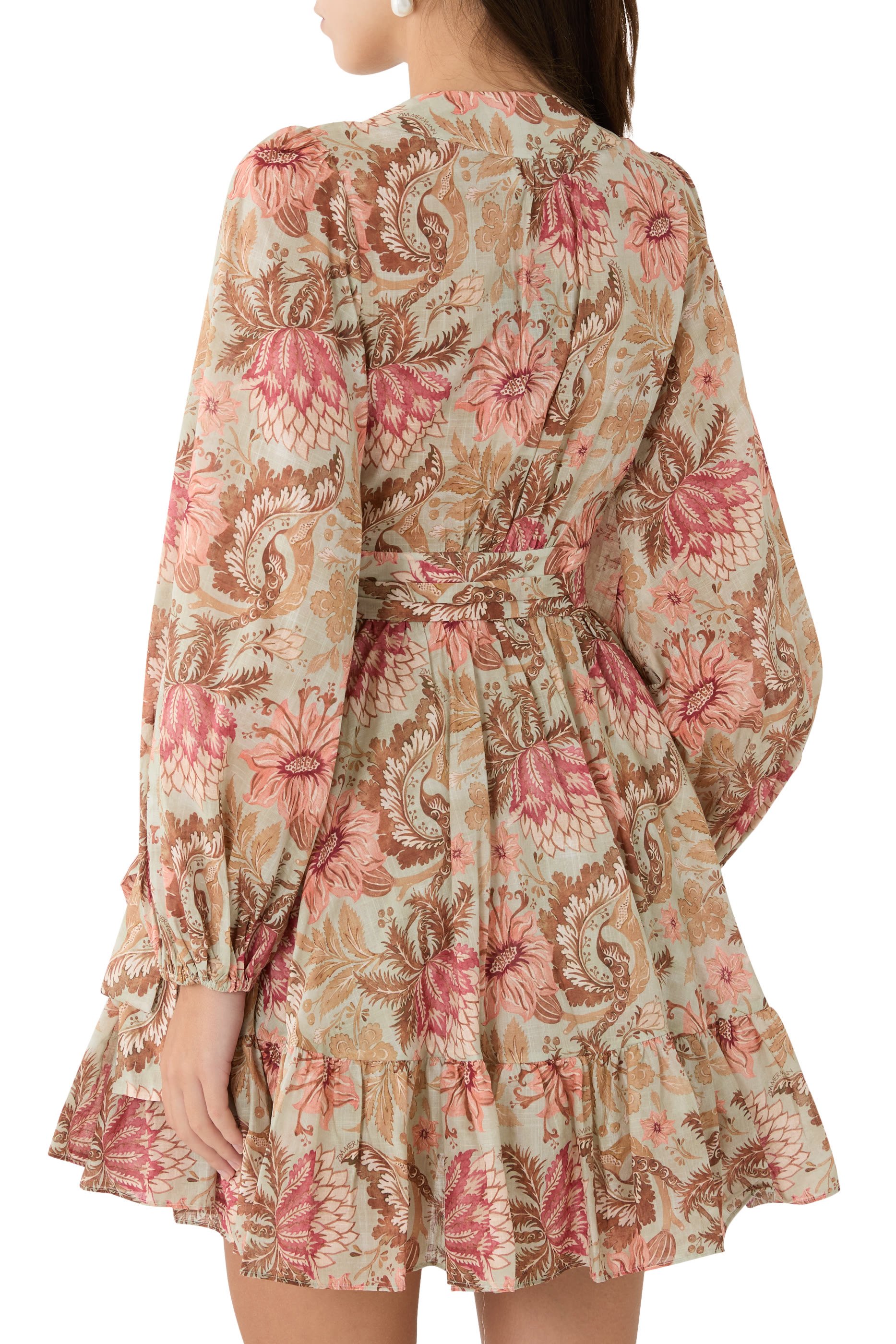 فستان دايلايت قصير بتصميم ملفوف بكشكش