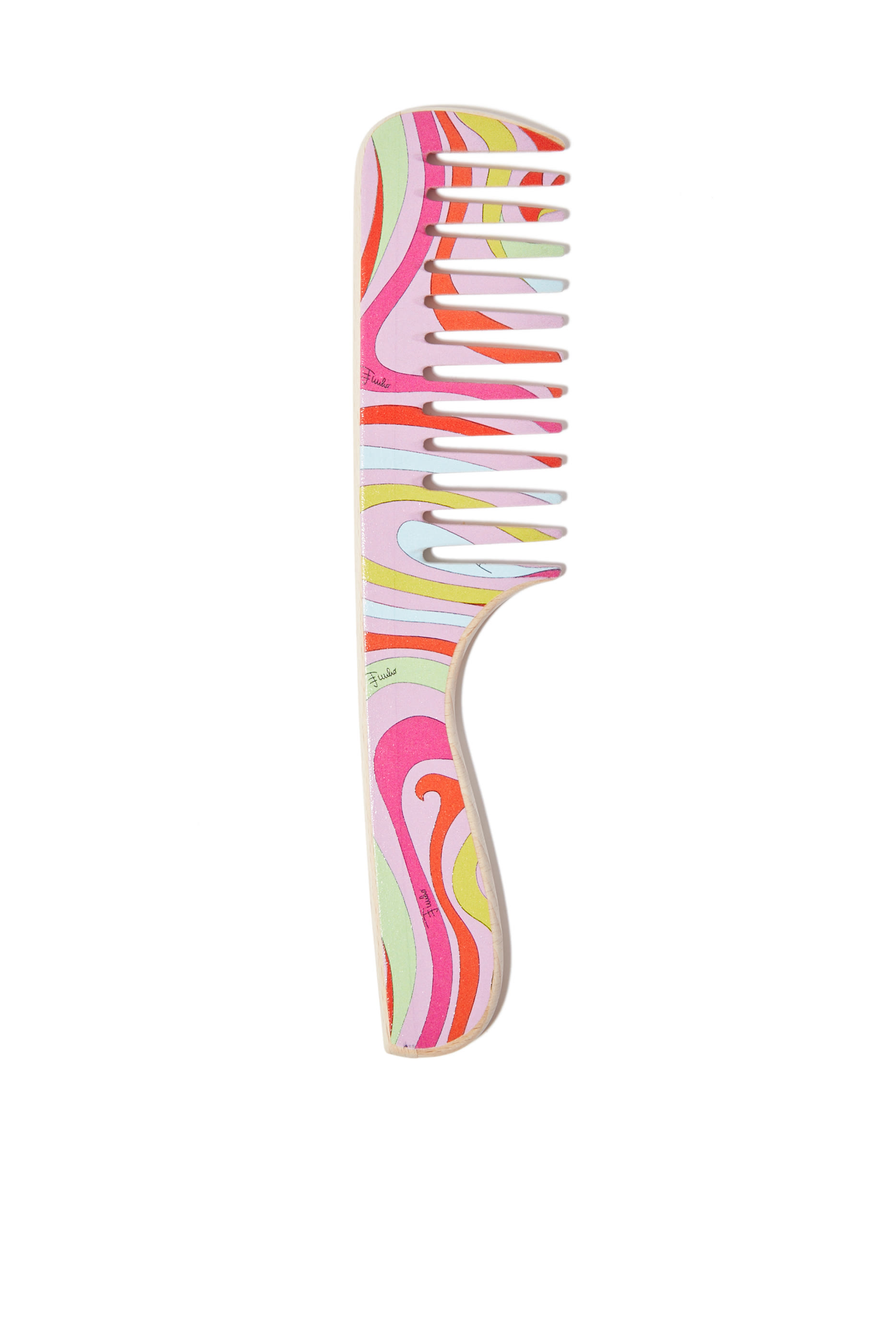 مجموعة مشط خشب وحقيبة صغيرة بطبعة مارمو