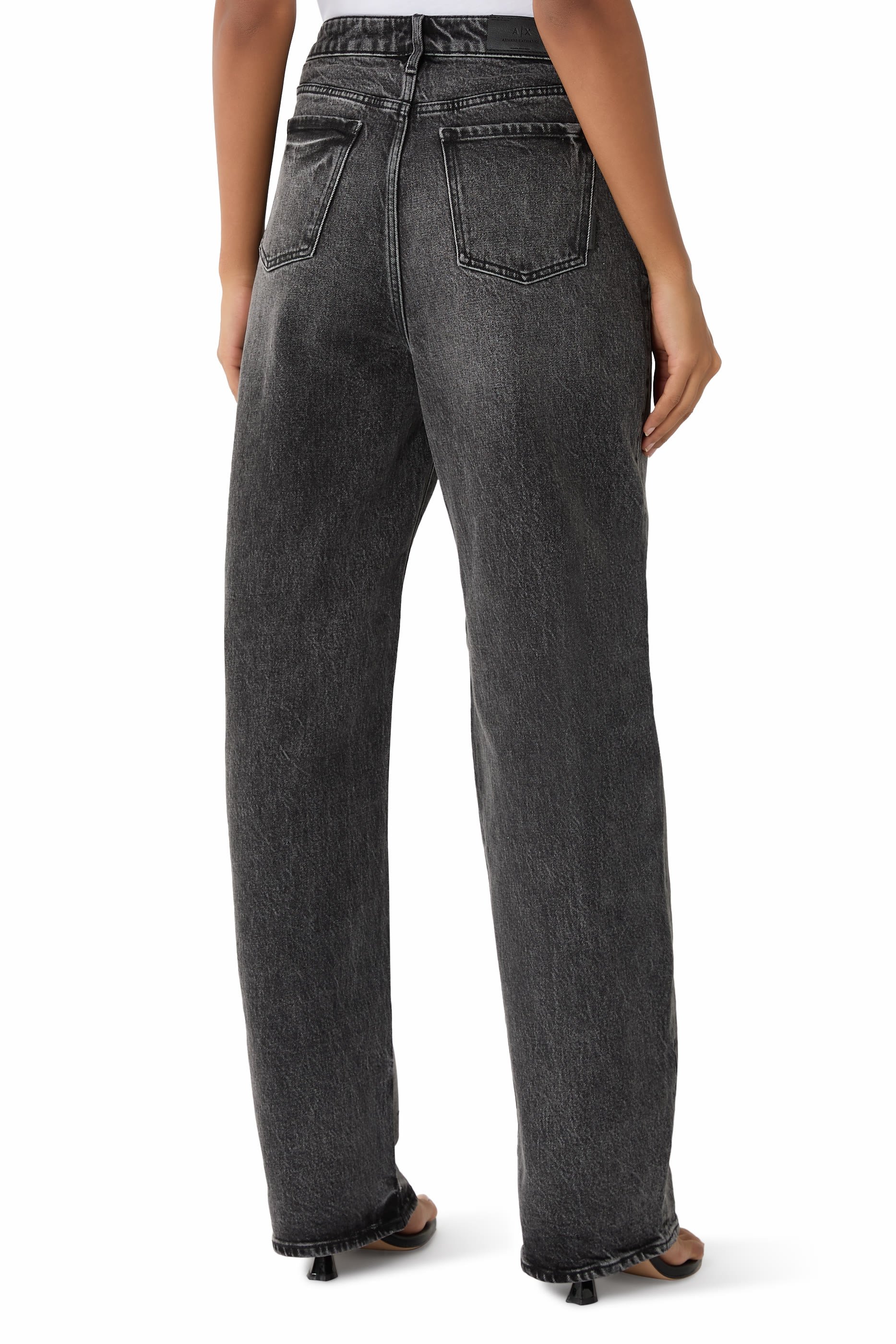 بنطال جينز بخمسة جيوب وقصة مريحة دنيم