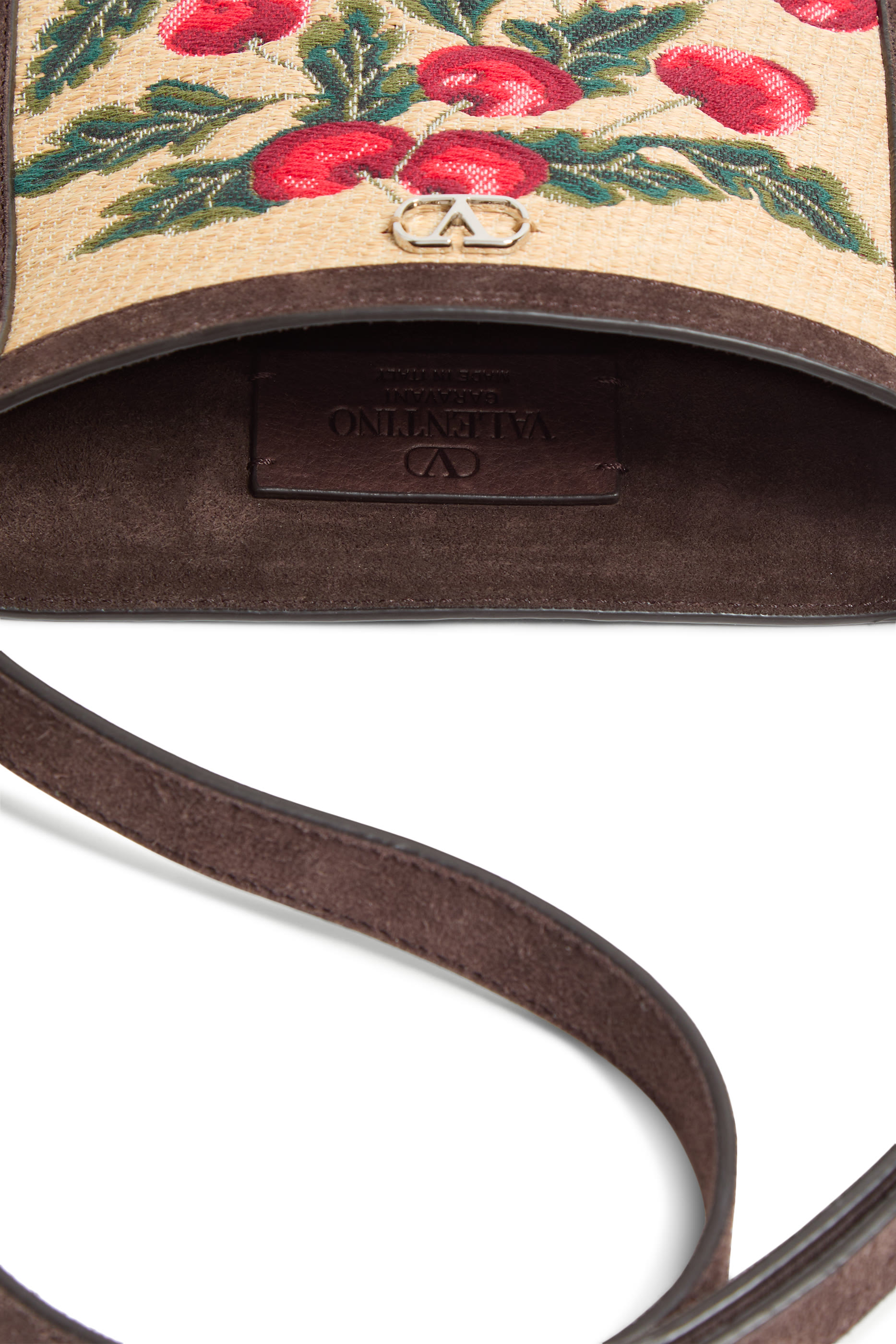 حقيبة كتف نيلكوت صغيرة بنقشة كرز جاكار ورافيا صناعي