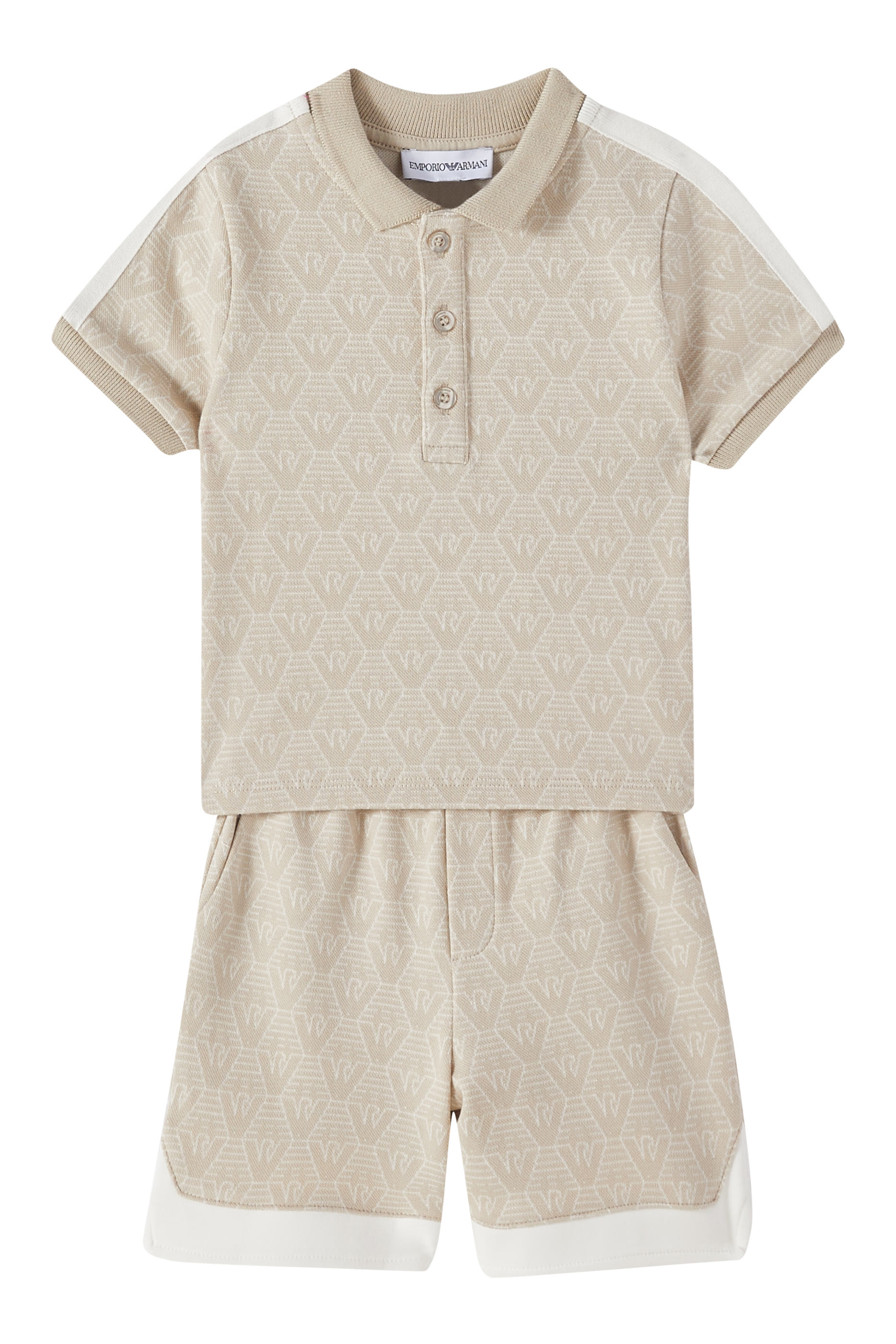 قميص بولو جيرسيه جاكار بطبعة شعار النسر للأطفال