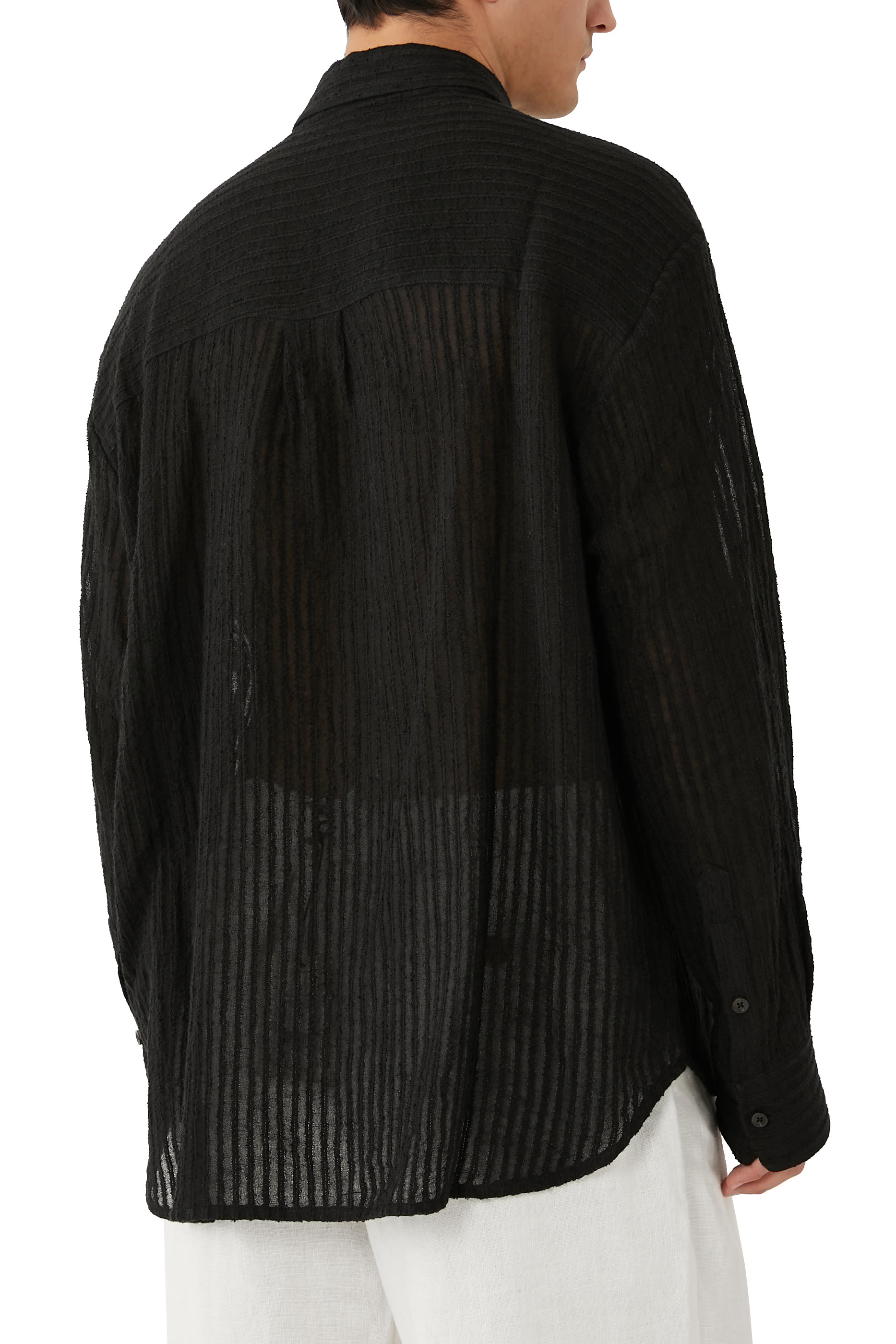 قميص منسوج بأكمام طويلة