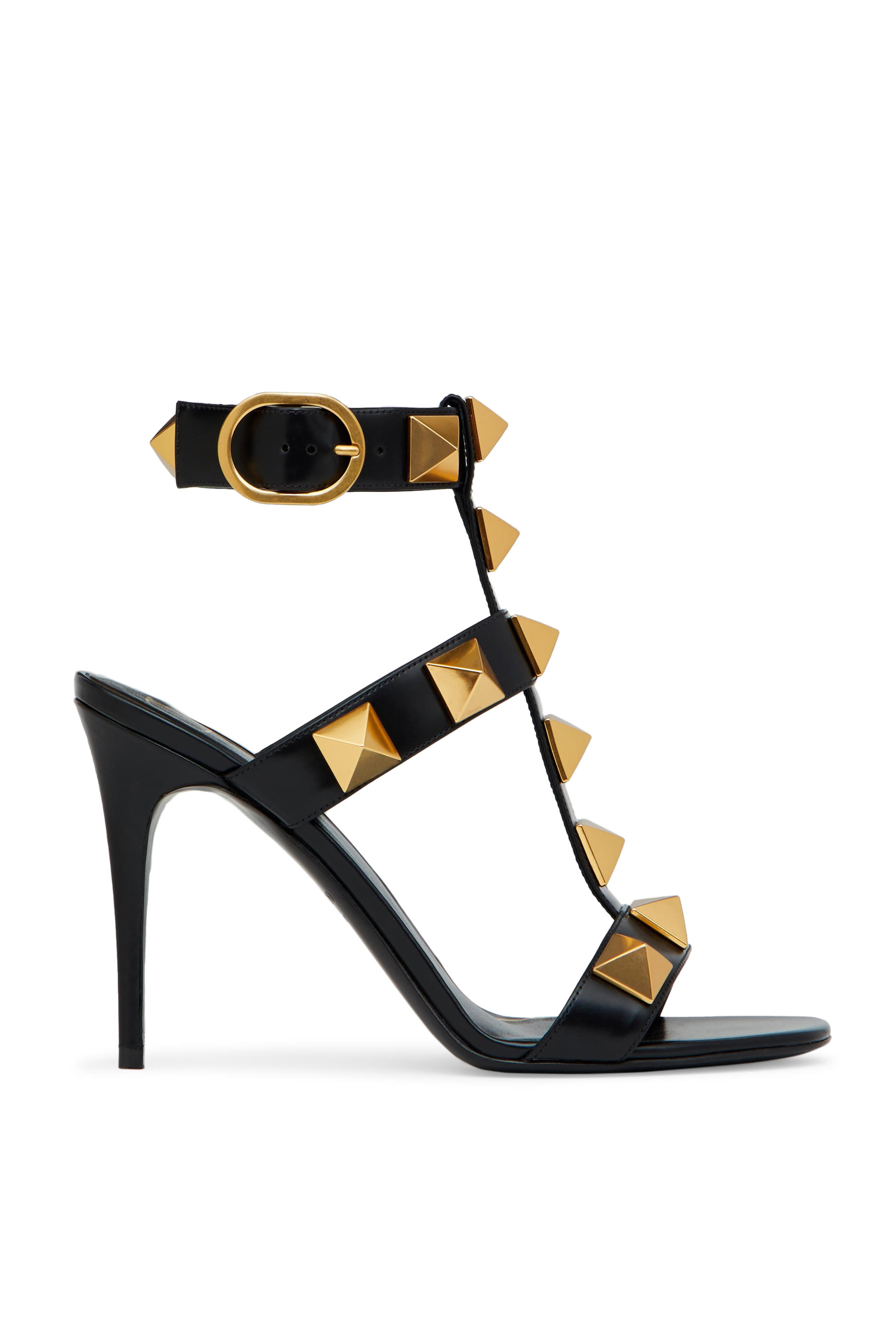 حذاء رومان بحلي هرمية وكعب مرتفع