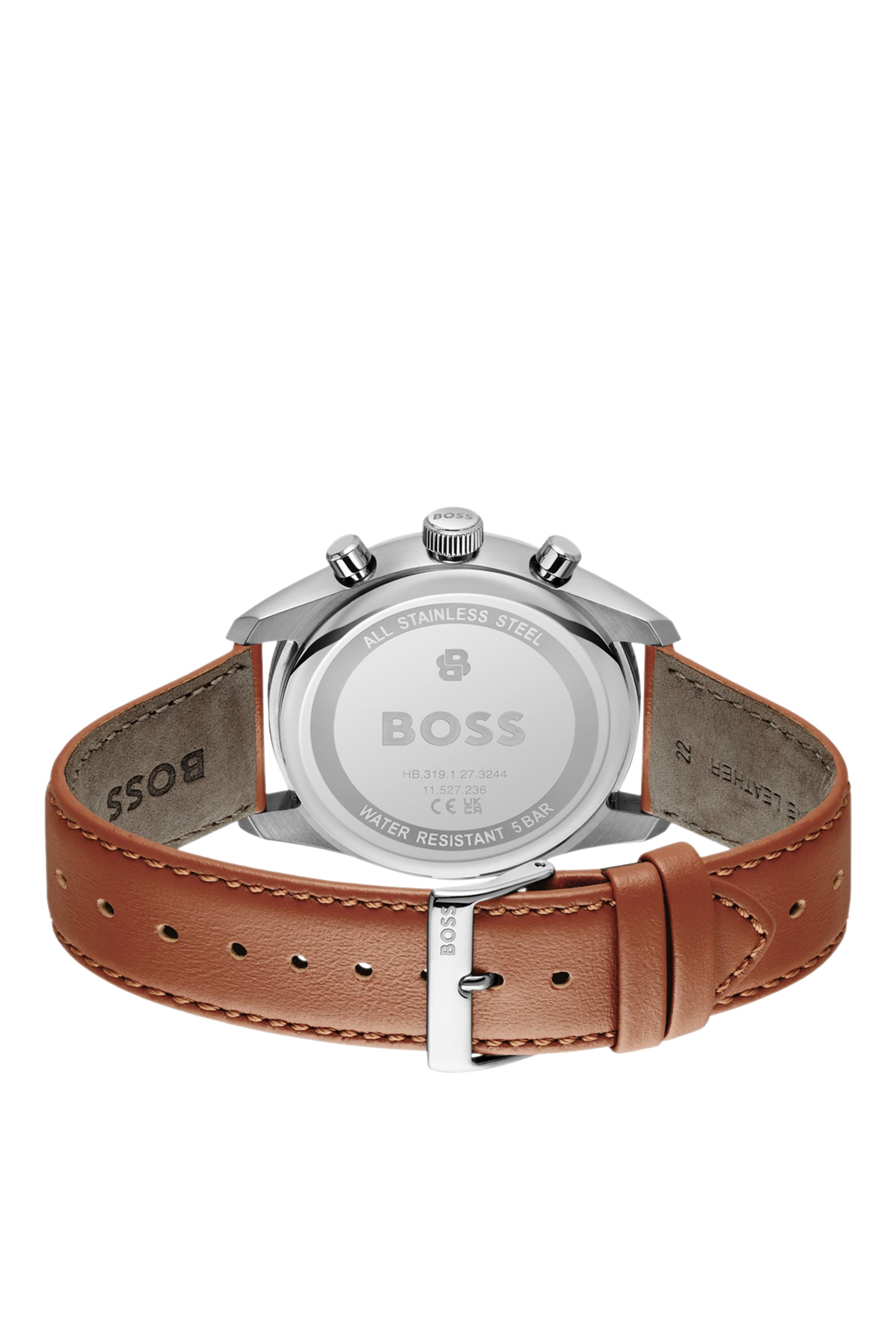  Grand Prix Chronograph Watch with Perforated Leather Strap 