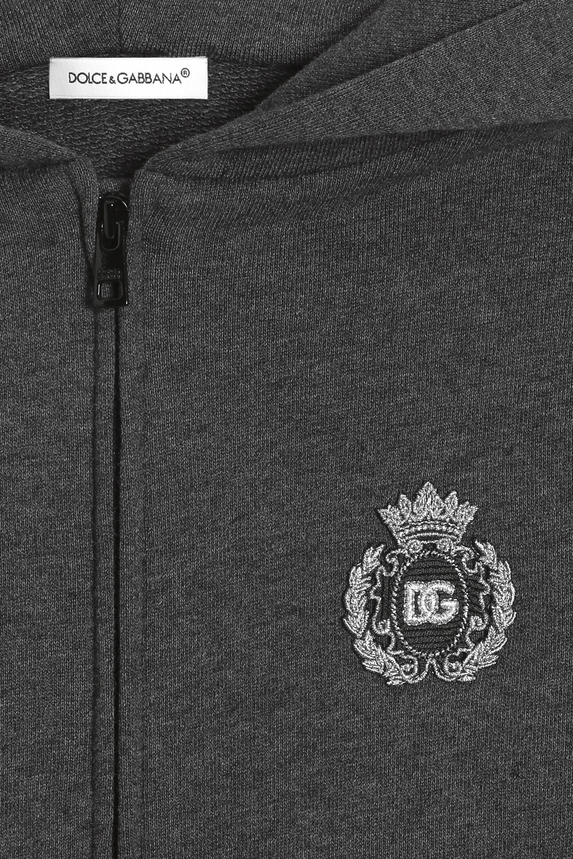 سويت شيرت بغطاء للرأس برقعة شعار الماركة هيرالدك للأطفال