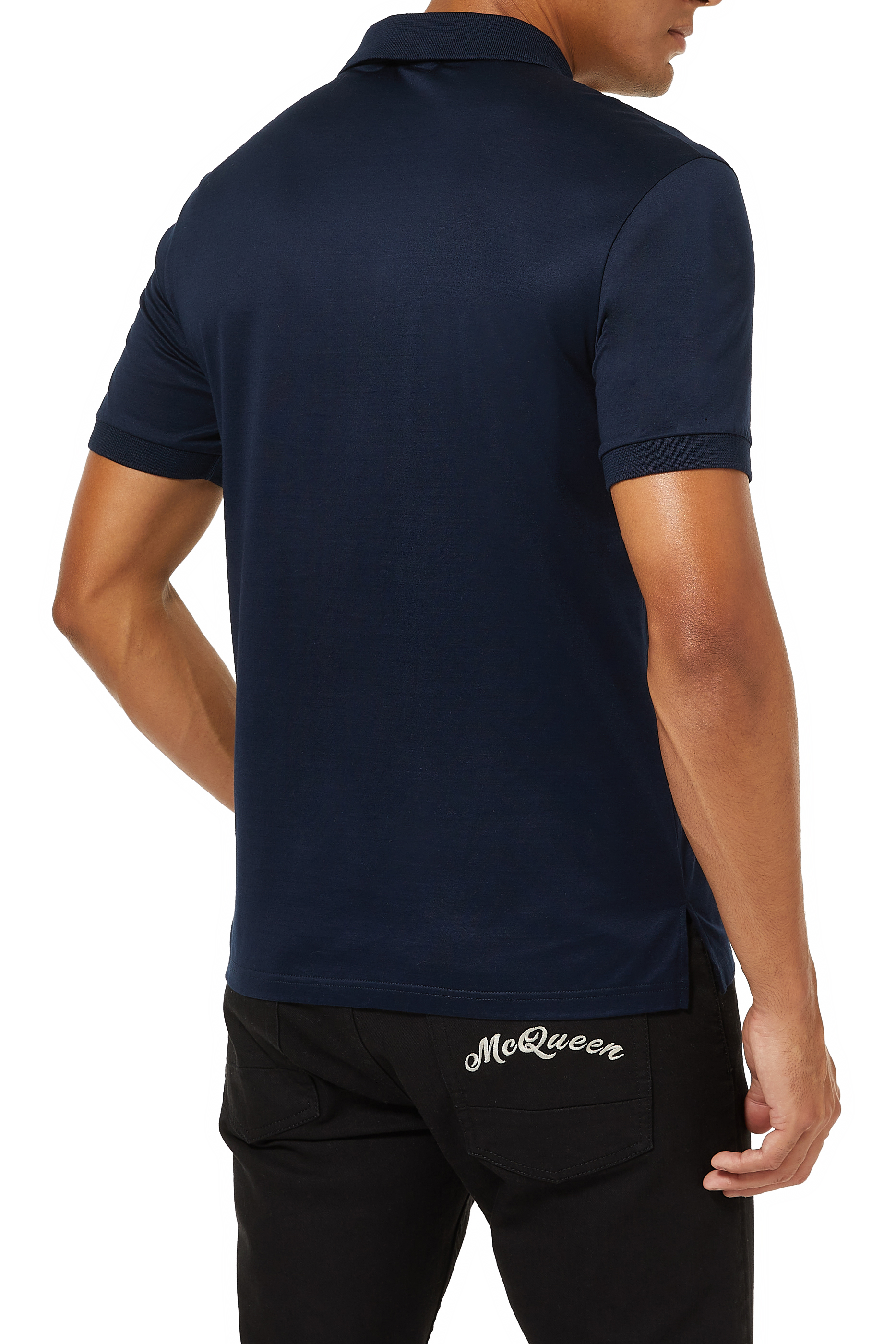 تي شيرت بولو مزين بحياكة