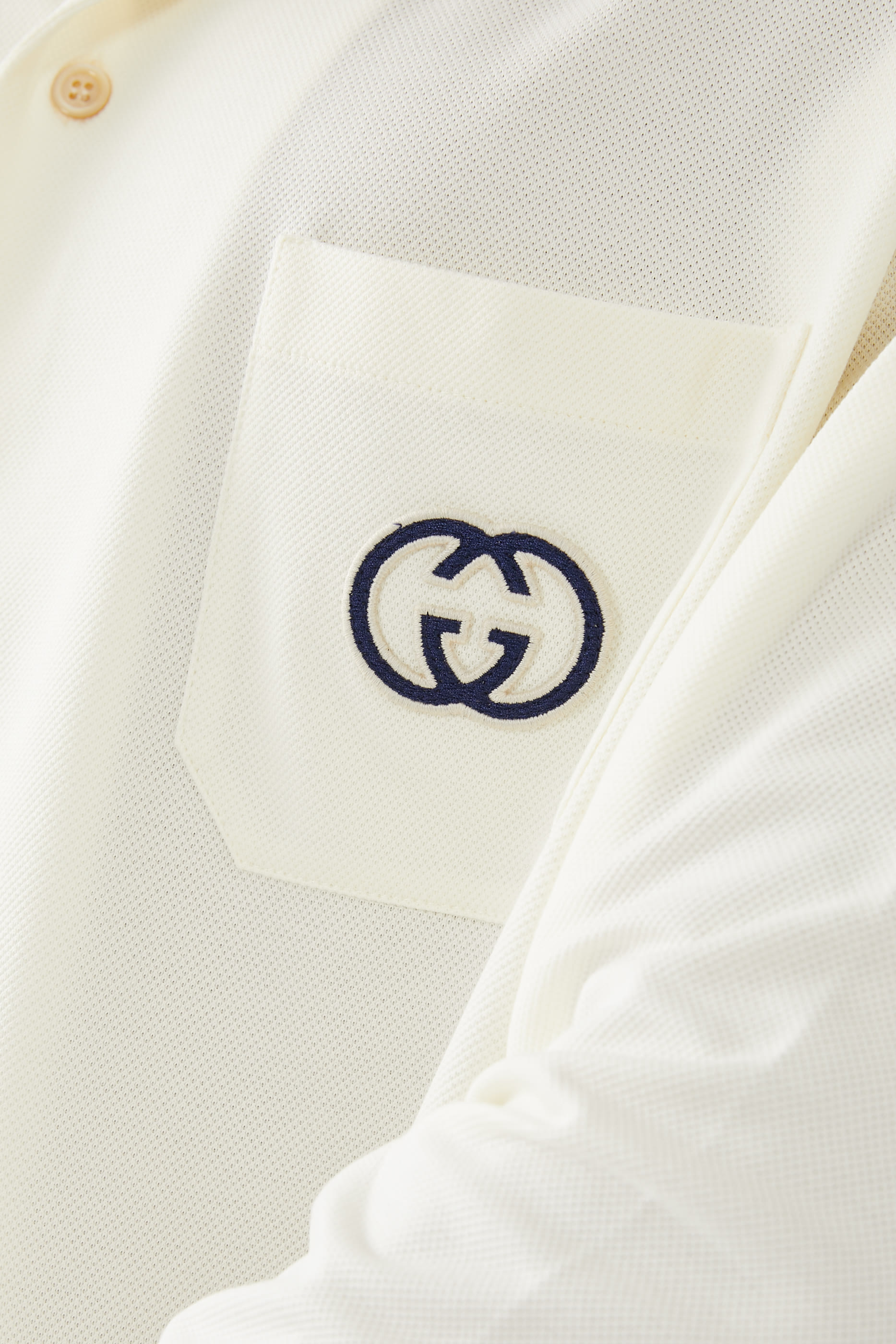 قميص بشعار الماركة قطن بيكيه مطاطي