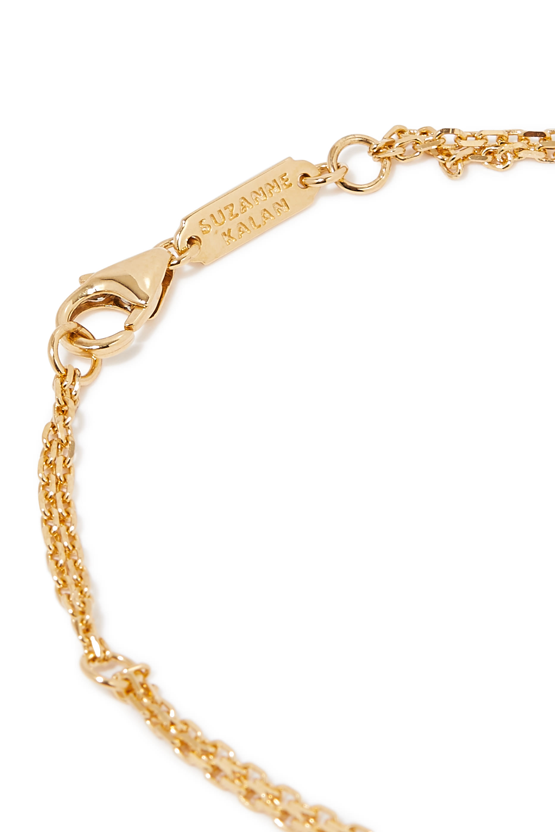 سوار بحلية عين الحسود في المنتصف مزينة بحجر زمرد