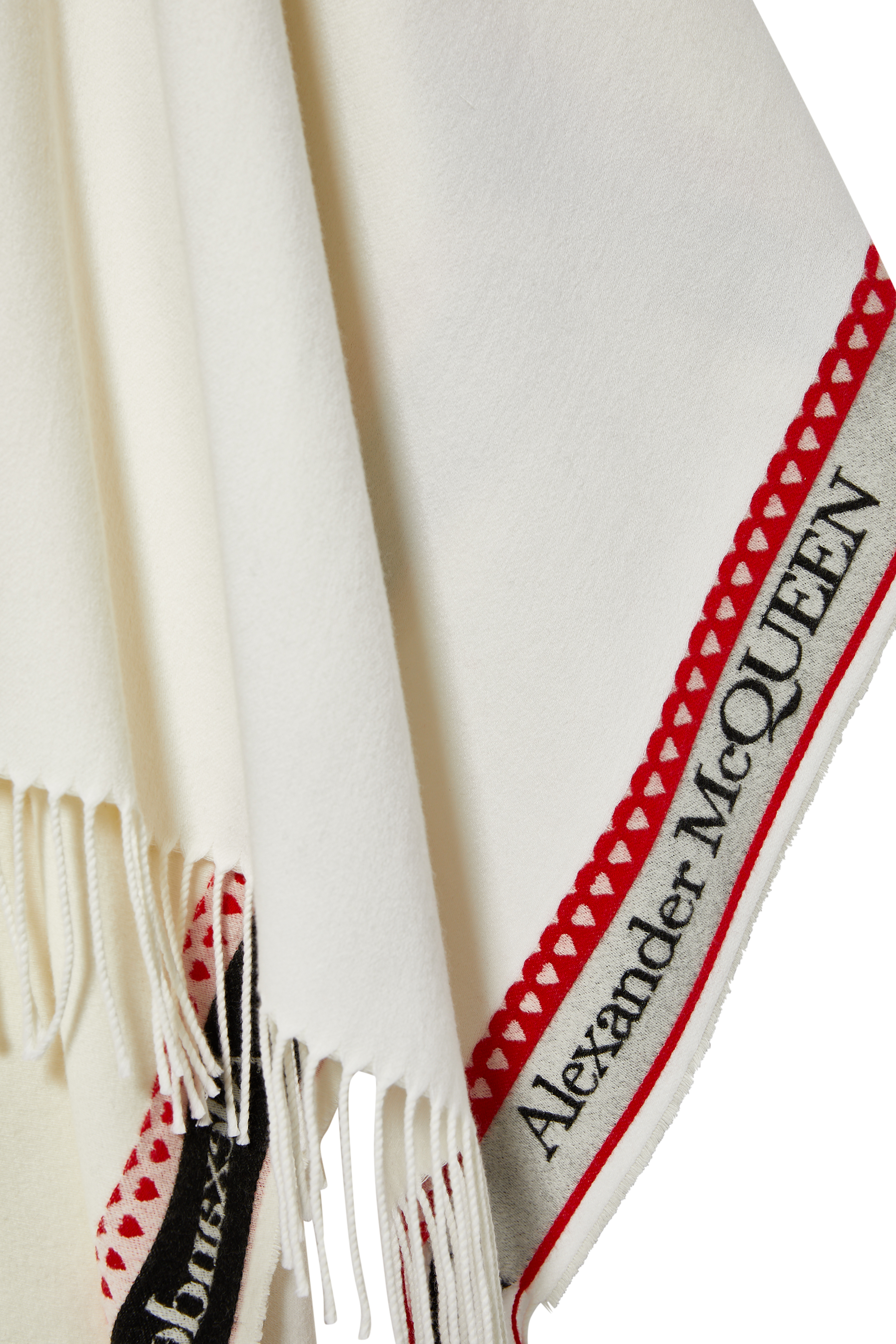 بونشو صوف وكشمير بنقشة قلوب