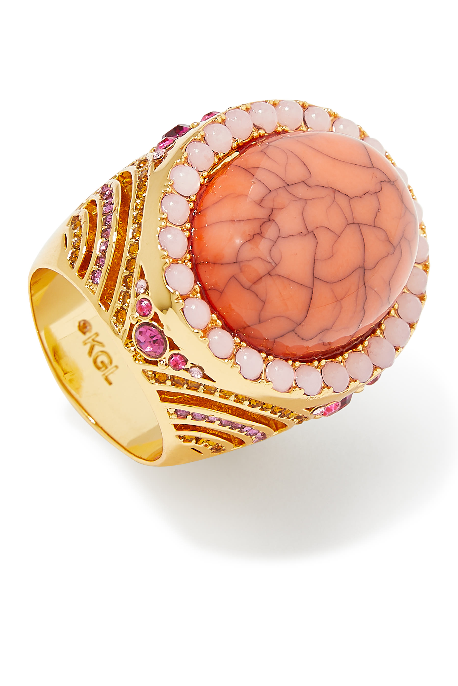 خاتم كوكتيل XL بتصميم بيضاوي