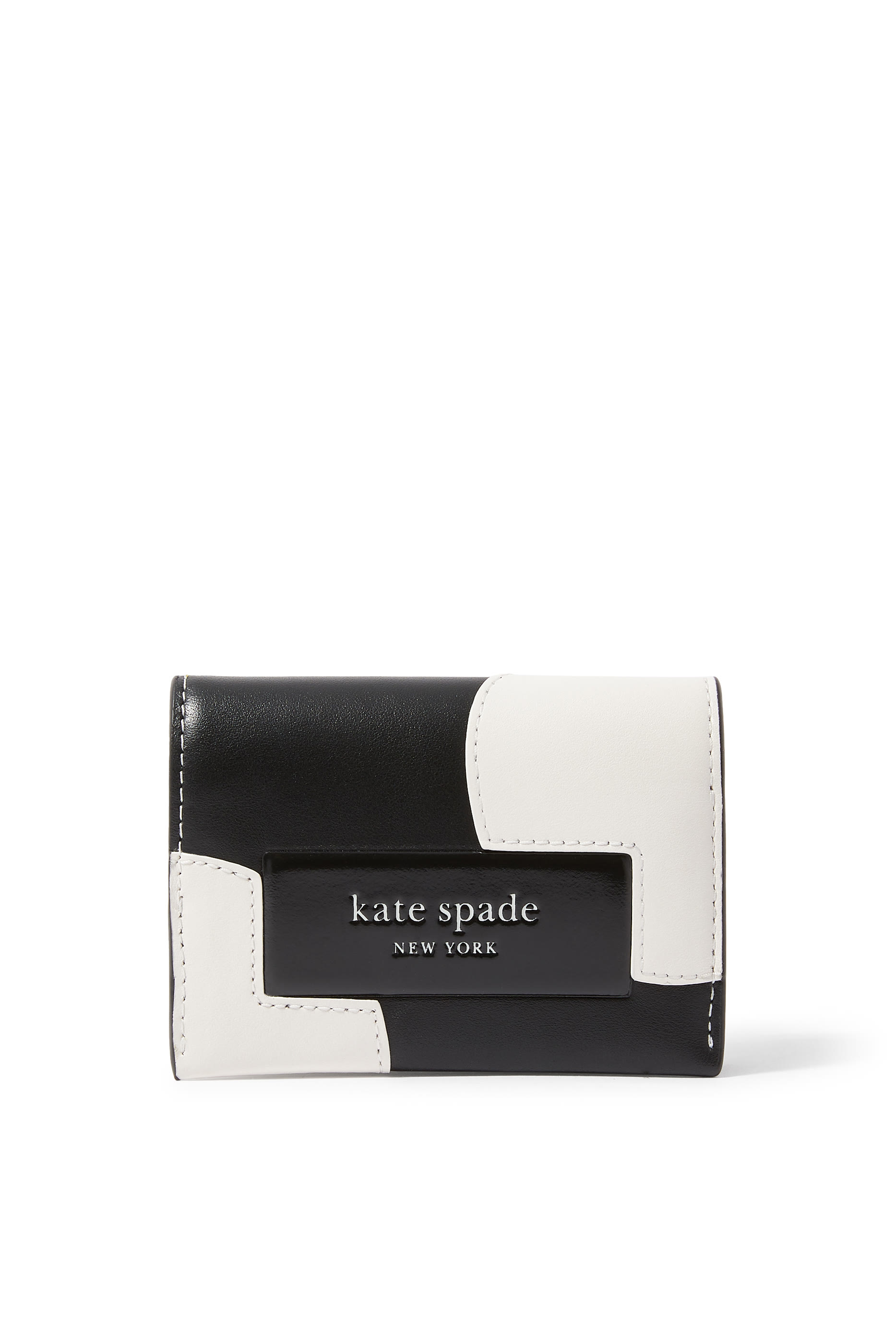 محفظة ثنائية الطي صغيرة بشعار الماركة