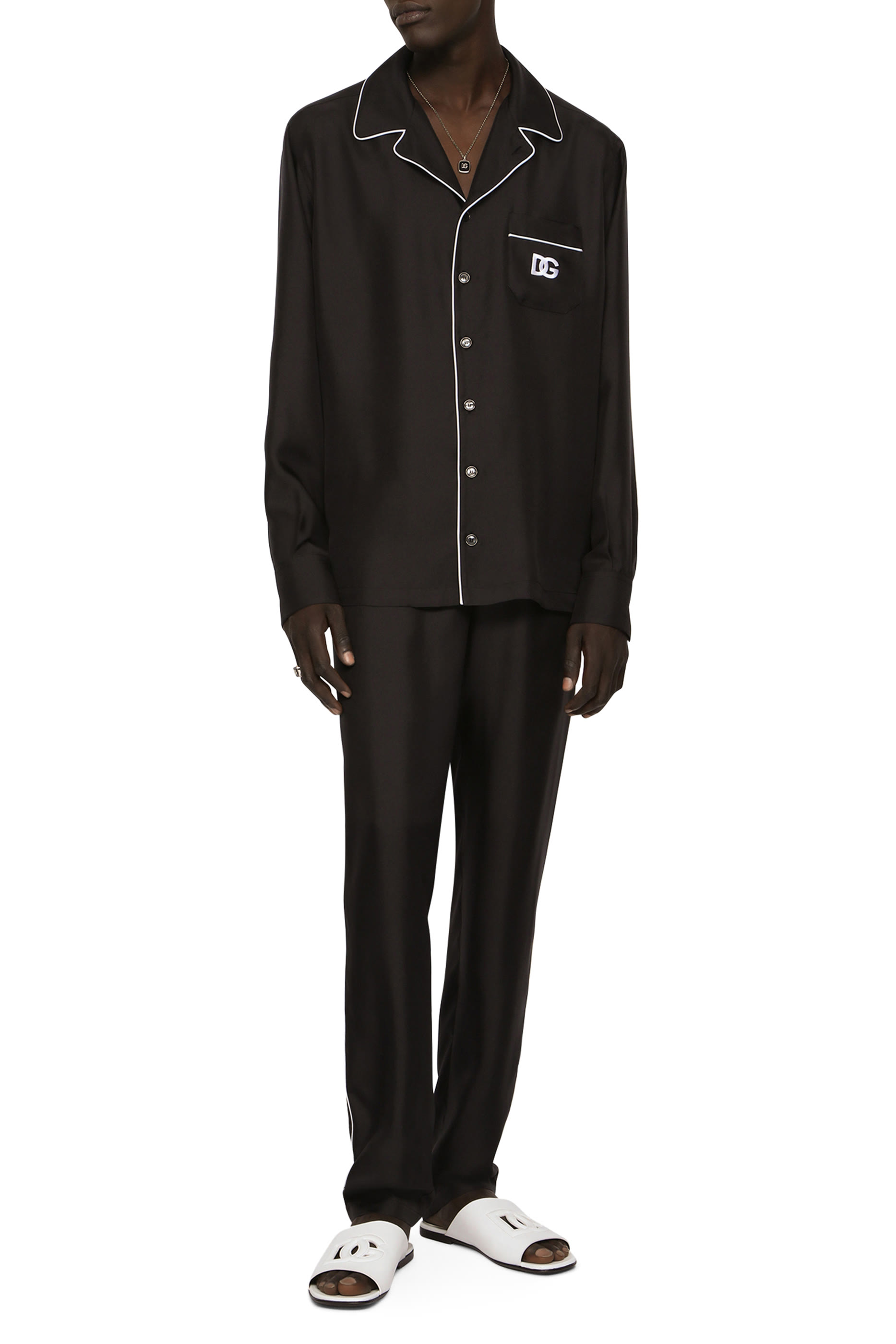 بنطال رياضي حرير برقعة شعار الماركة