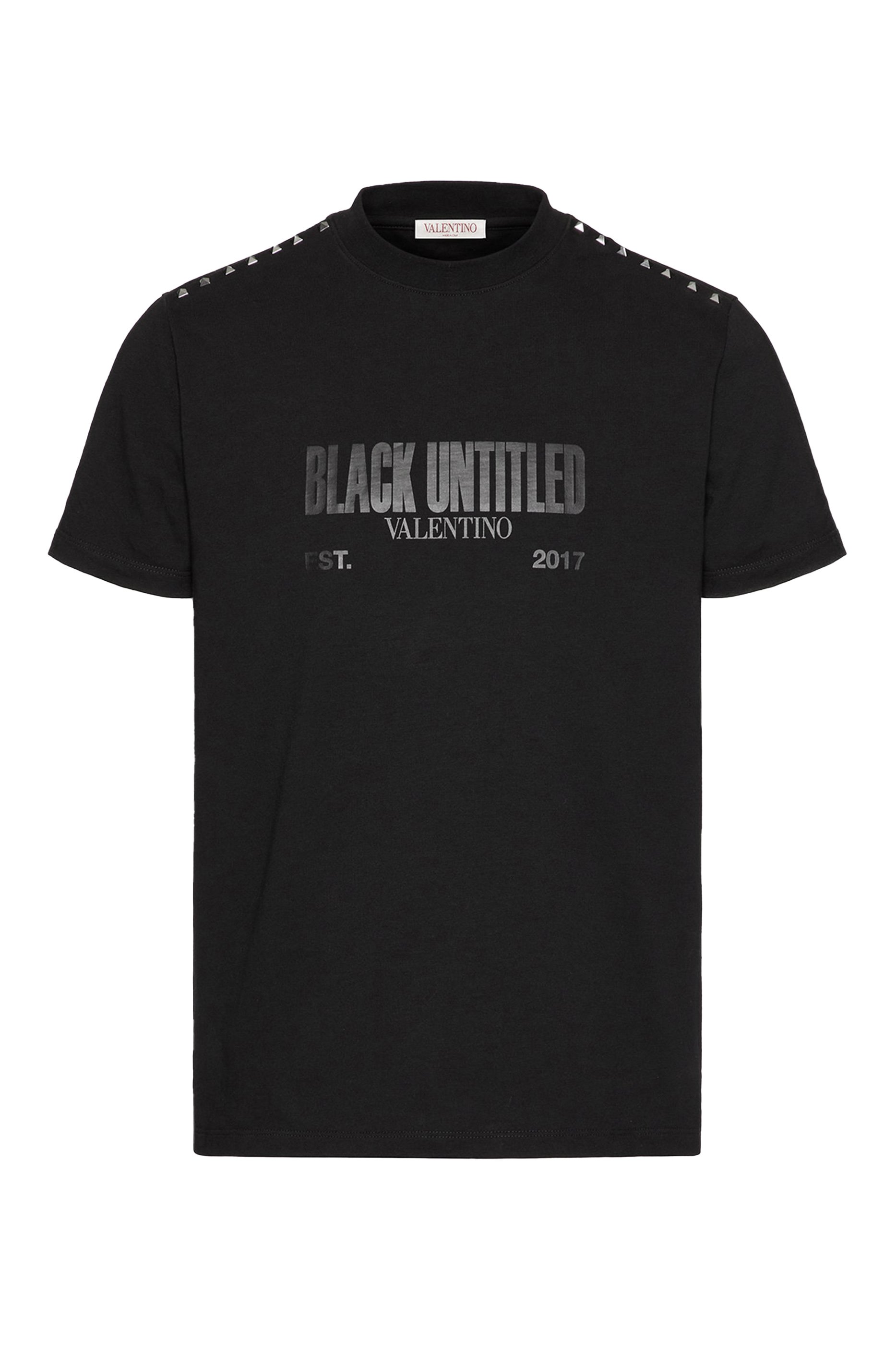 Valentino Garavani Black Untitled Print T-Shirt