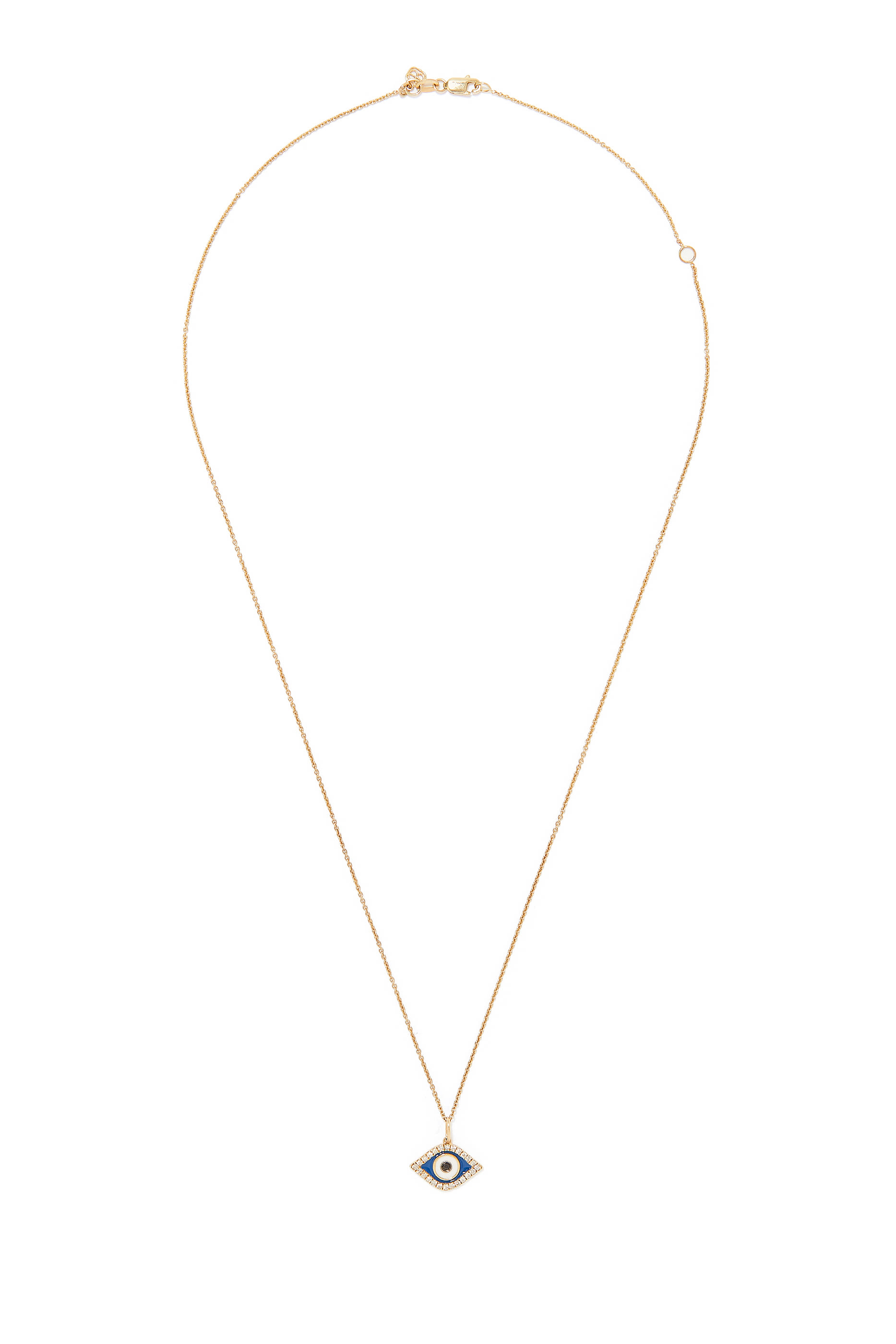 قلادة بحلية عين الحسود مرصعة بالماس ذهب أصفر عيار 14