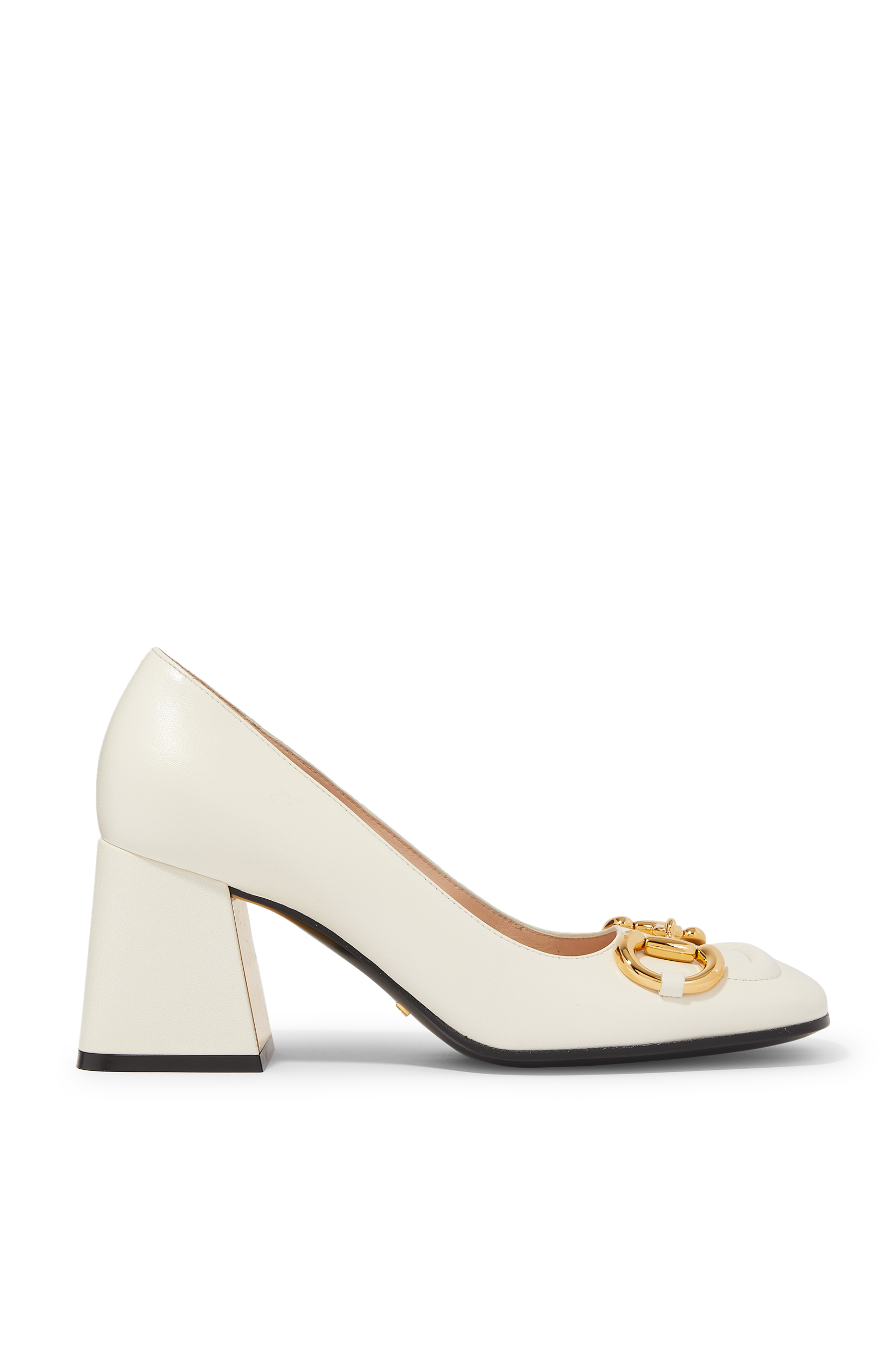 حذاء كلاسيك بحلية لجام الحصان وكعب متوسط الارتفاع