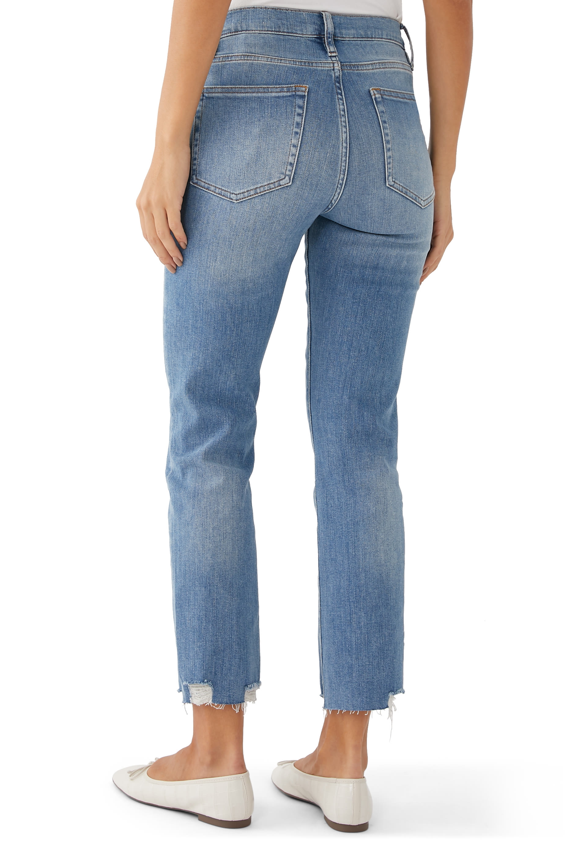 بنطال جينزلوهاي بقصة ساق مستقيمة