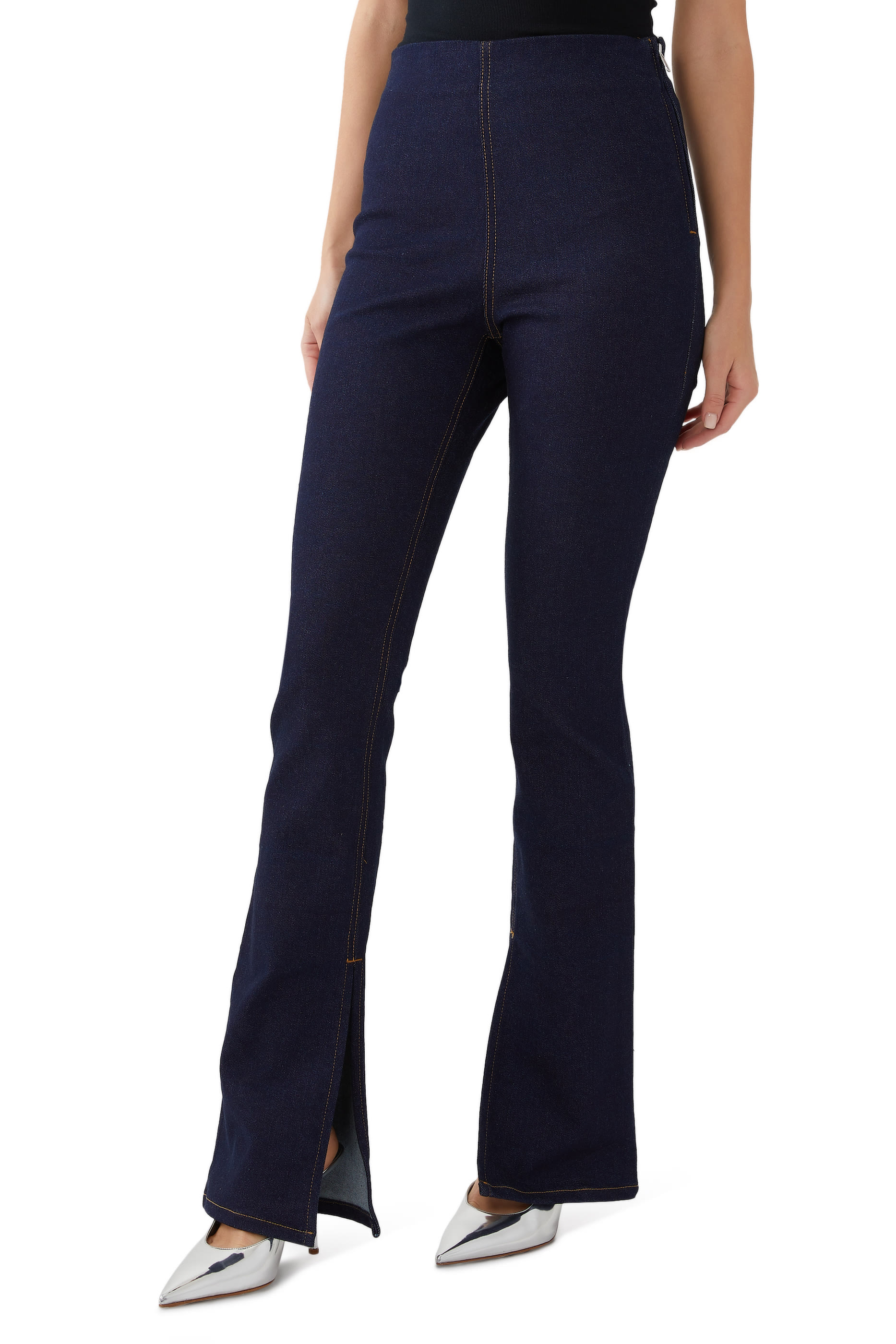 لغينغز دنيم بحافة مفتوحة