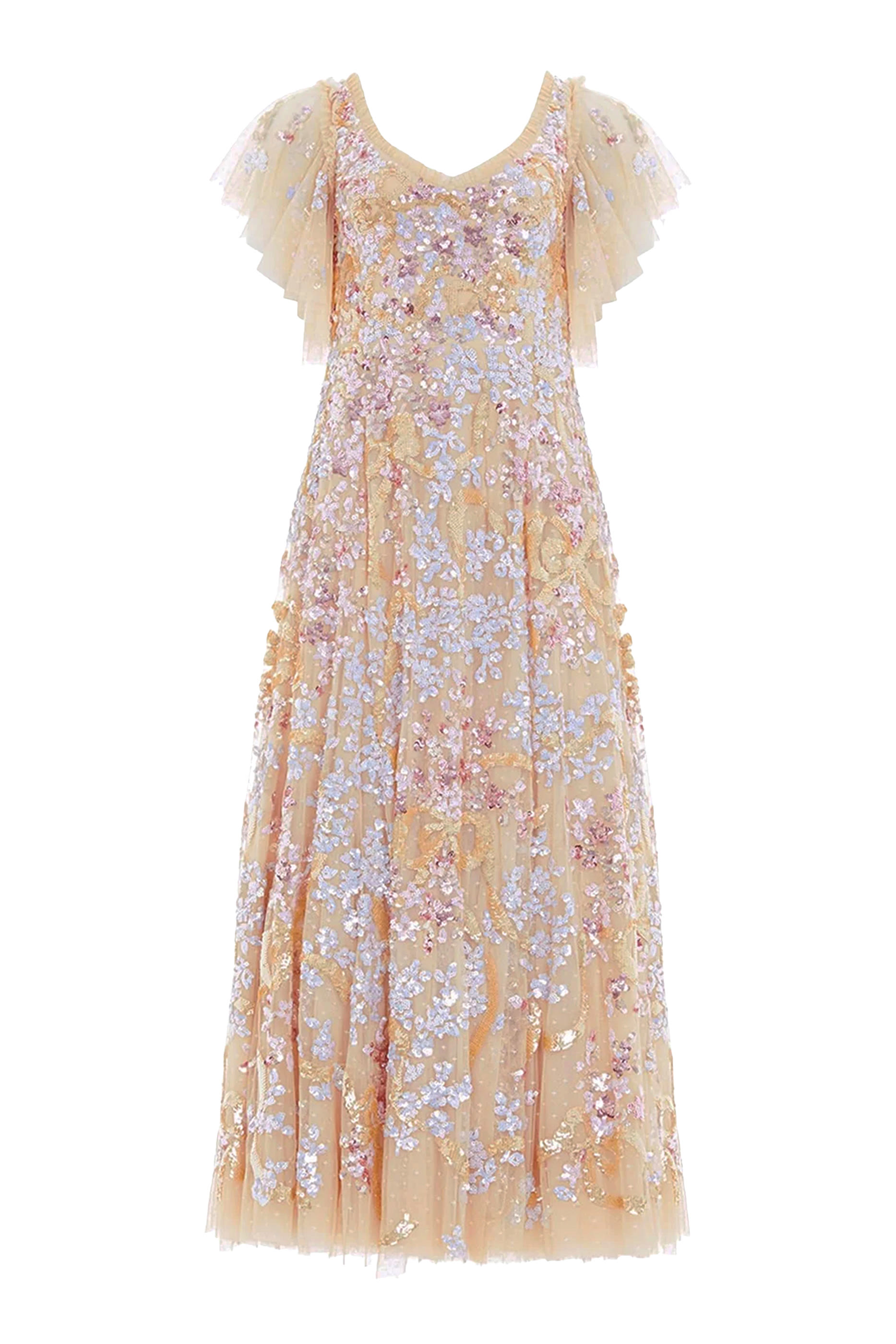 فستان سهرة دانسينج ريبون بطول الكاحل