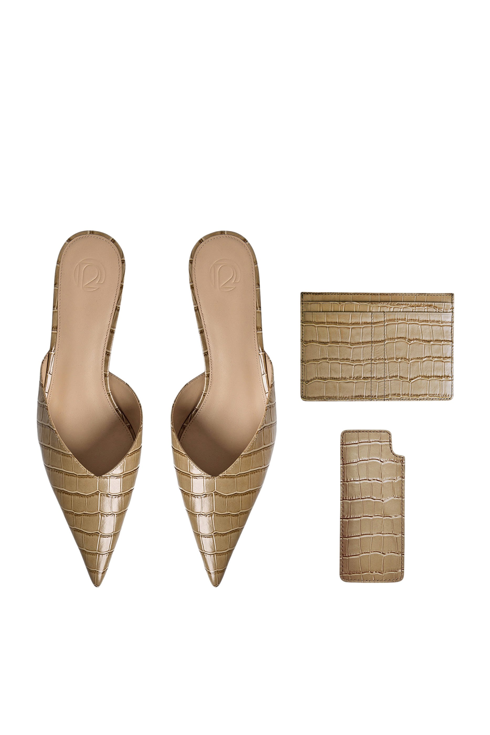 حذاء مفتوح بنقشة جلد تمساح 40 جلد