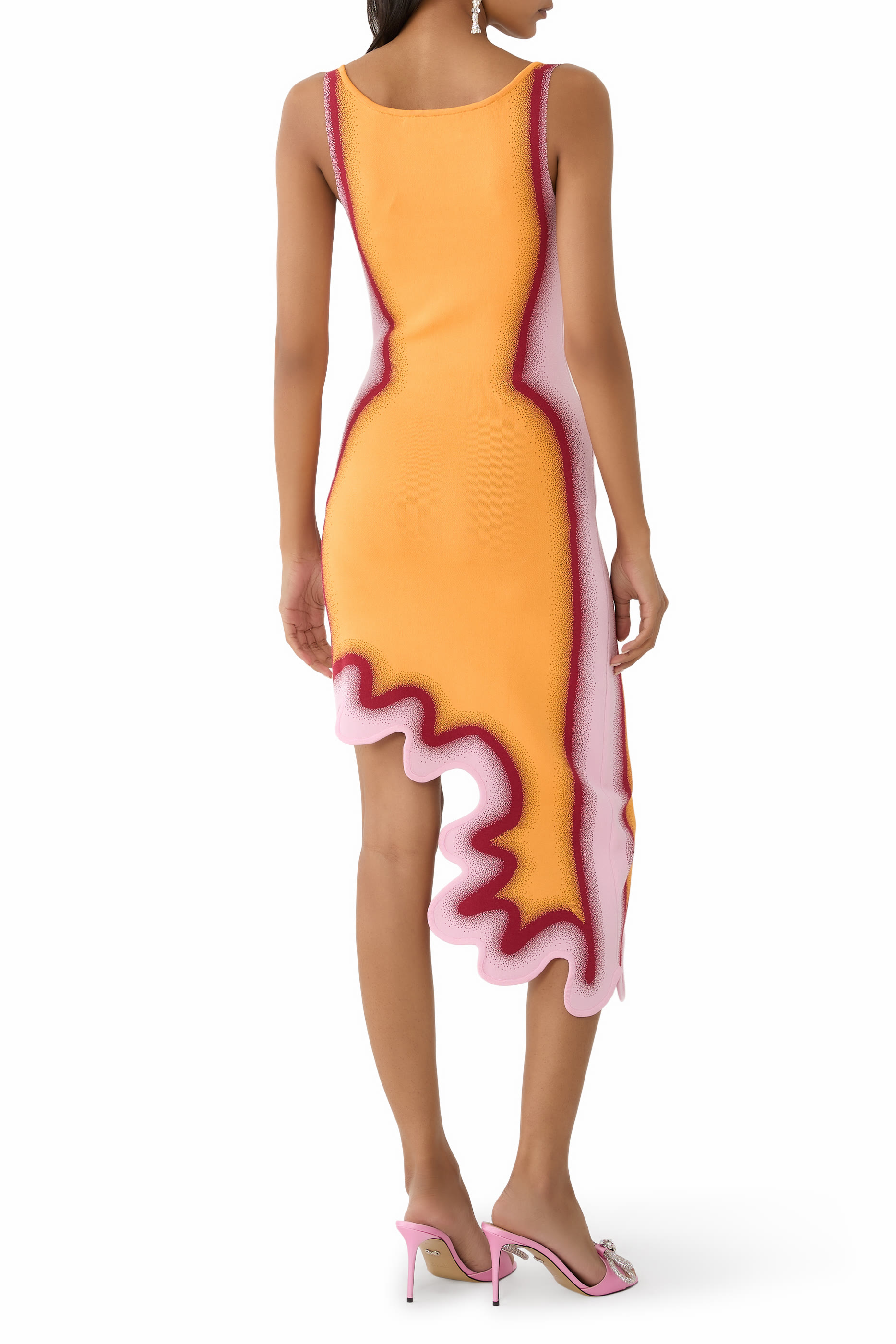 فستان أستر بتصميم متموج بوجهين غير متماثل