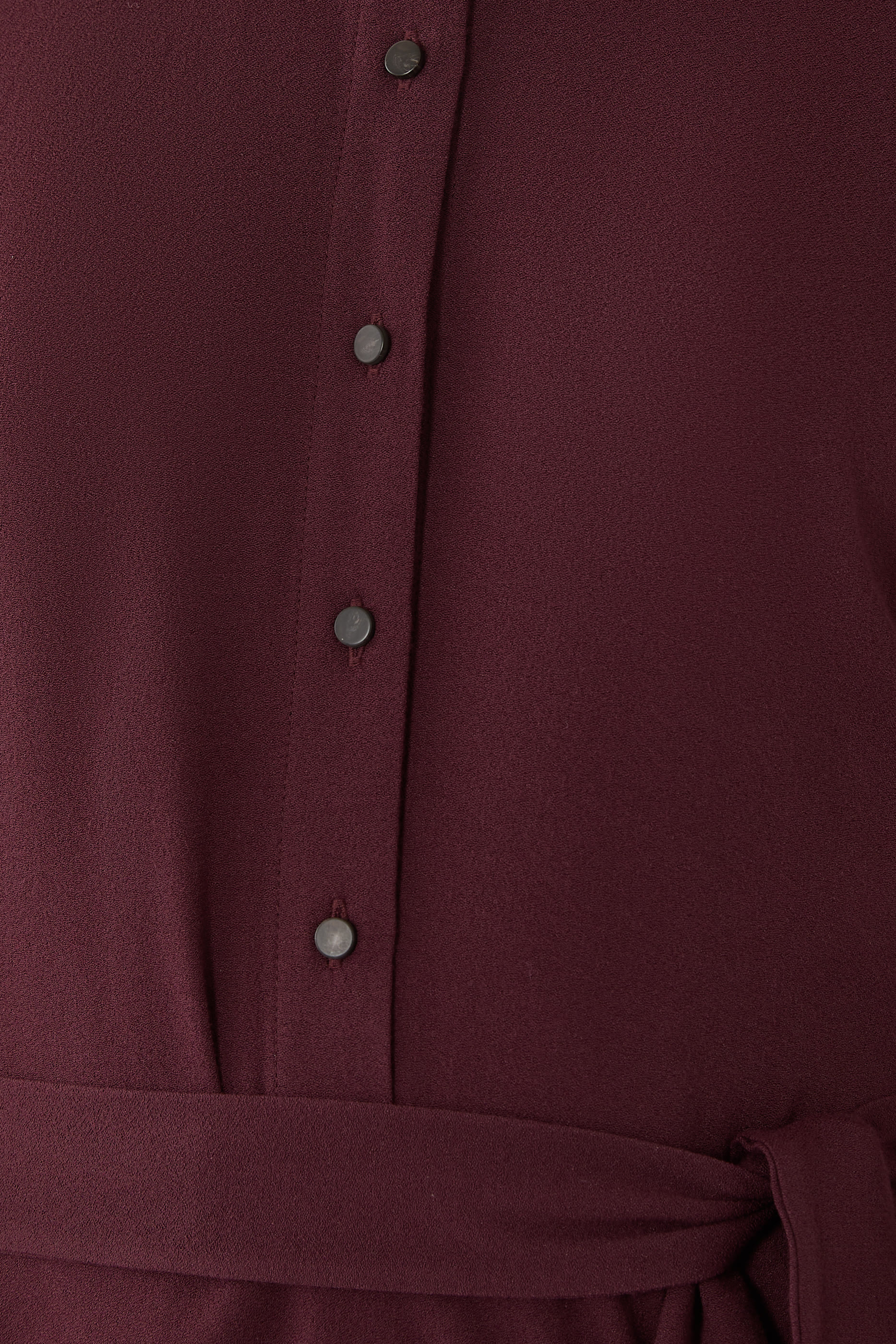 Crepe Collar-Stand Shirt Dress