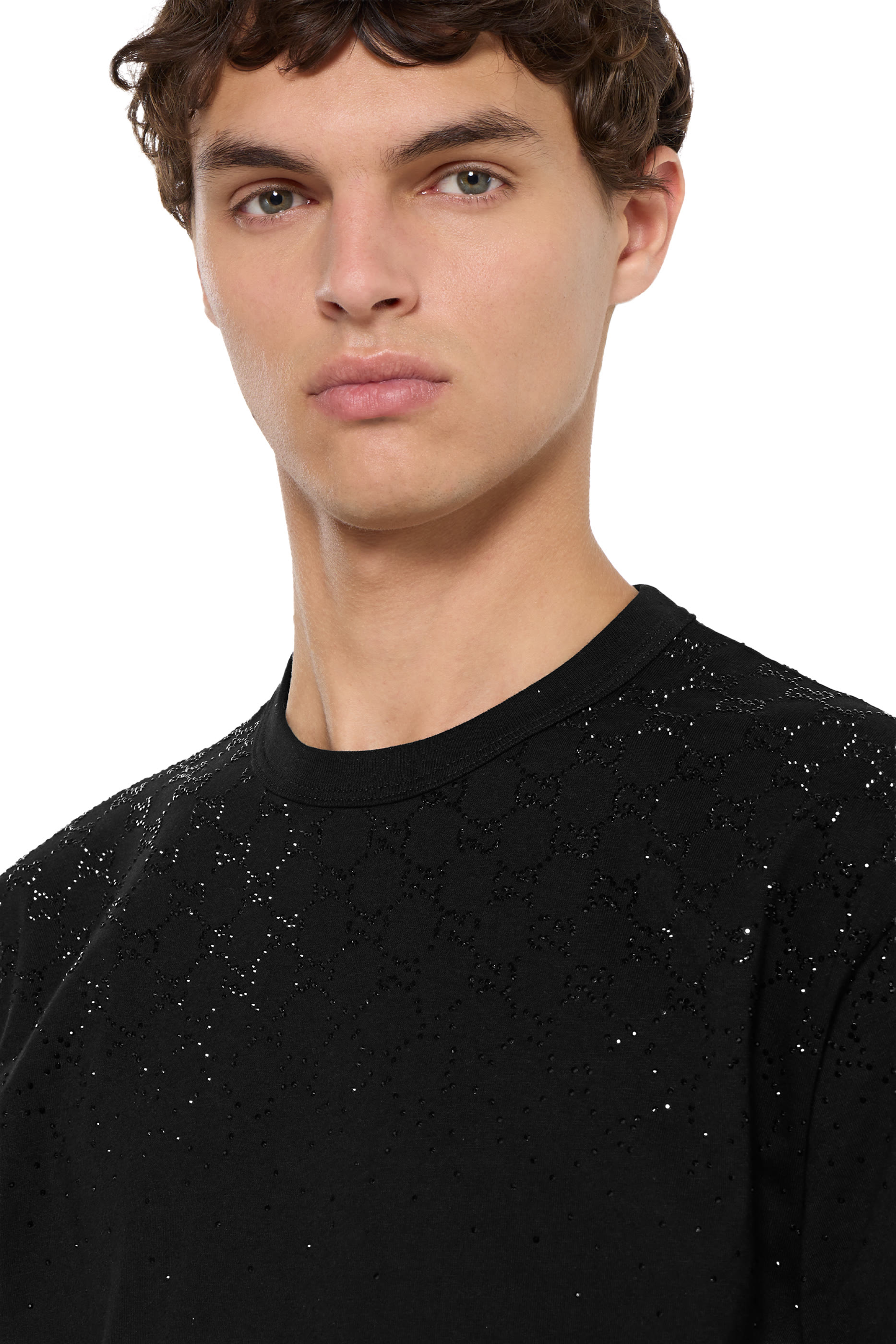 تيشيرت مرصع بكريستال قطن جيرسيه