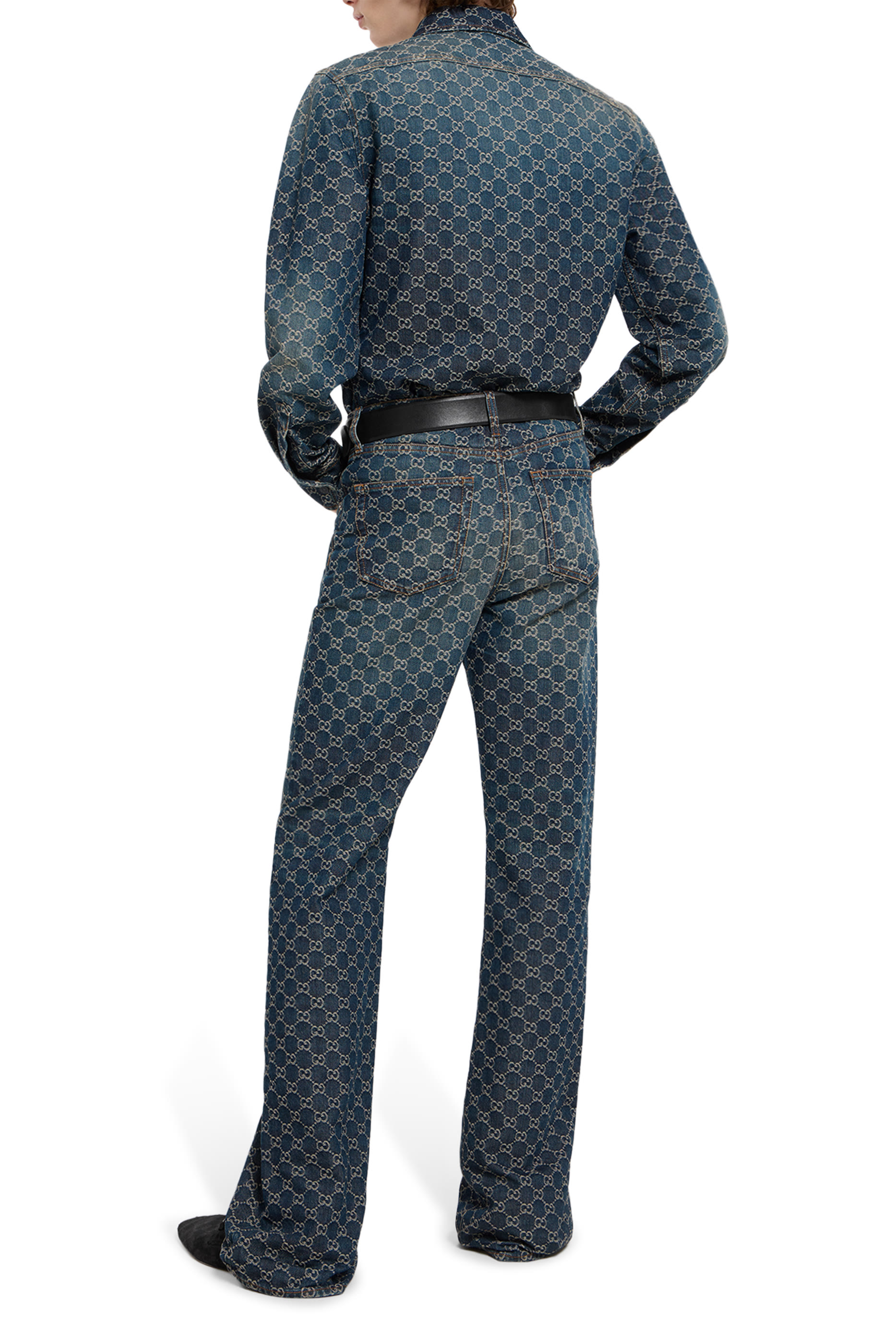 GG Cotton Denim Jacquard Shirt