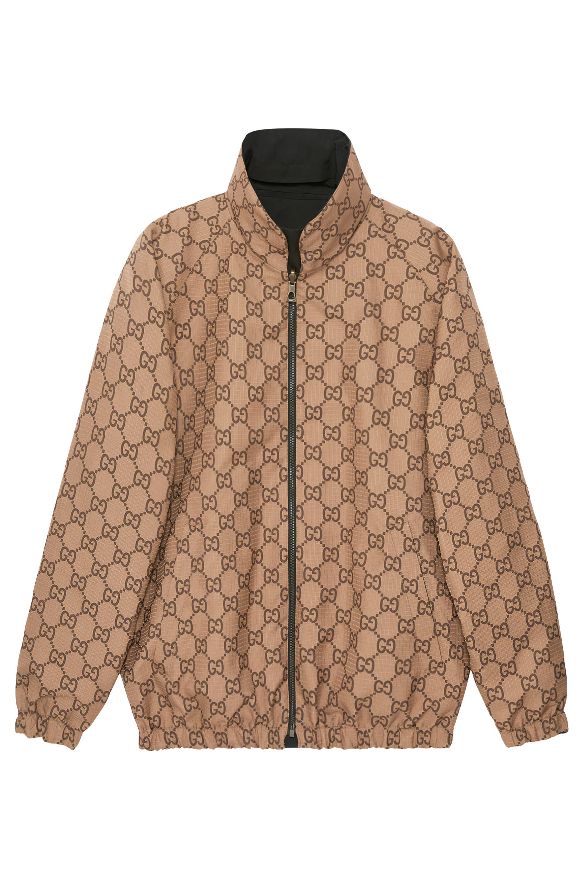 جاكيت بتصميم بوجهين مزين بشعار الماركة قماش قنب