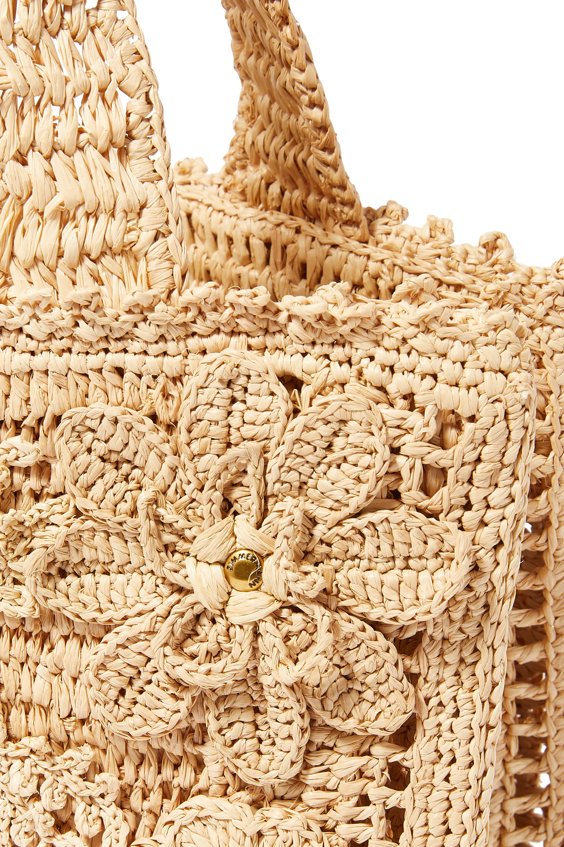 حقيبة يد صغيرة بزهور خوص