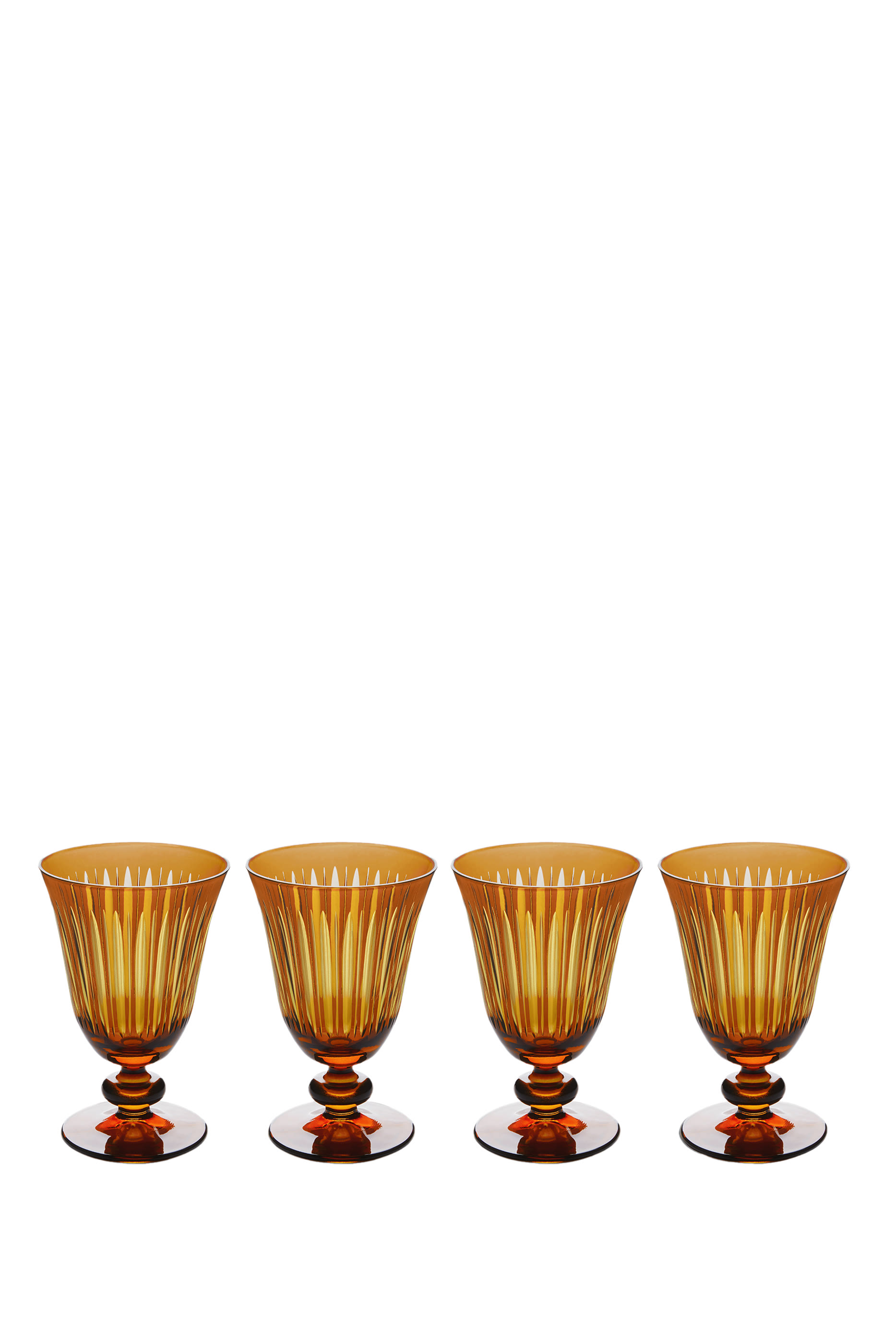 طقم كؤوس مشروبات فاخرة بريزم امبر، 4 قطع