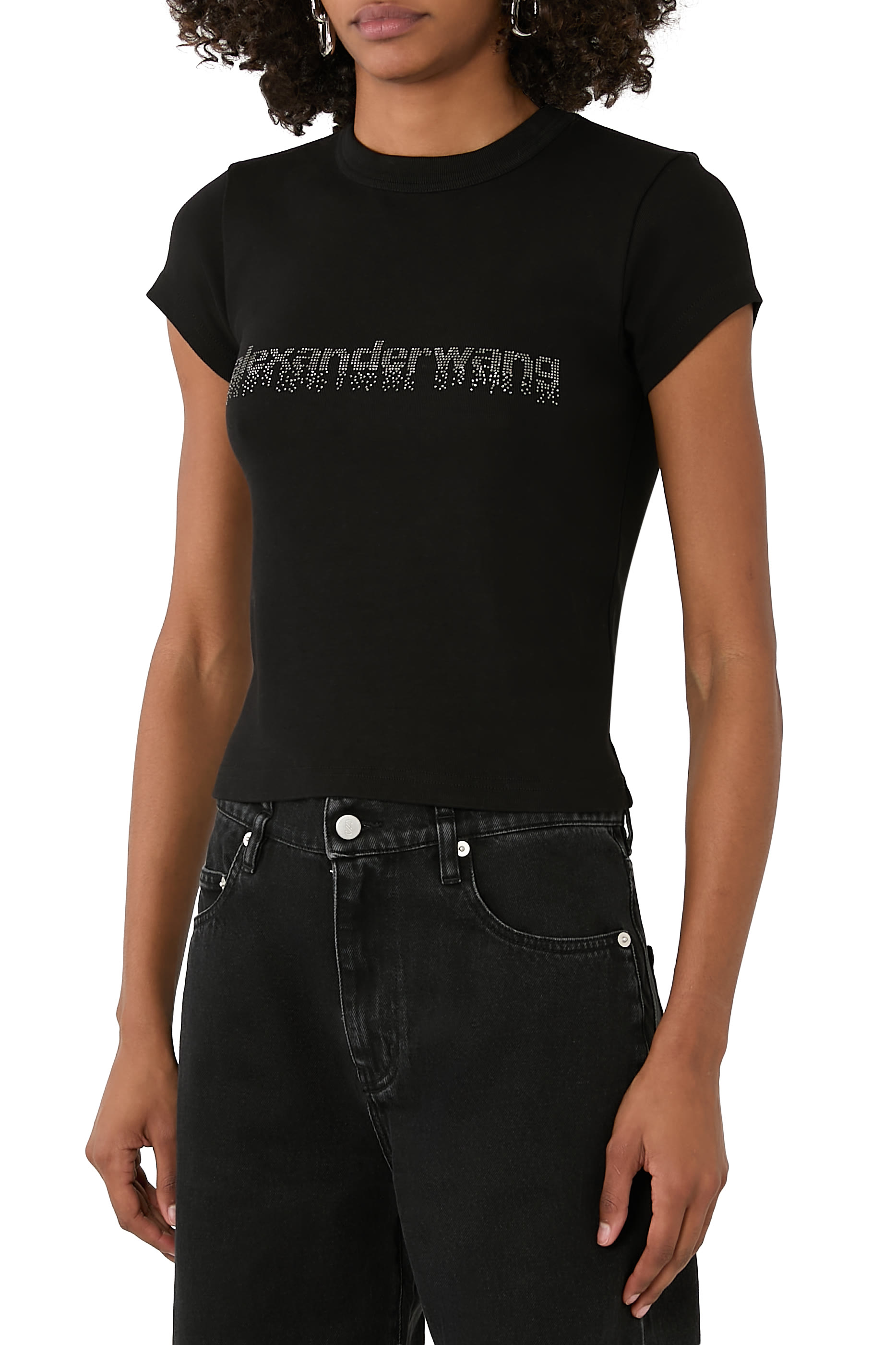 تيشيرت قصير بزينة غرافيكية مثبتة حراريا