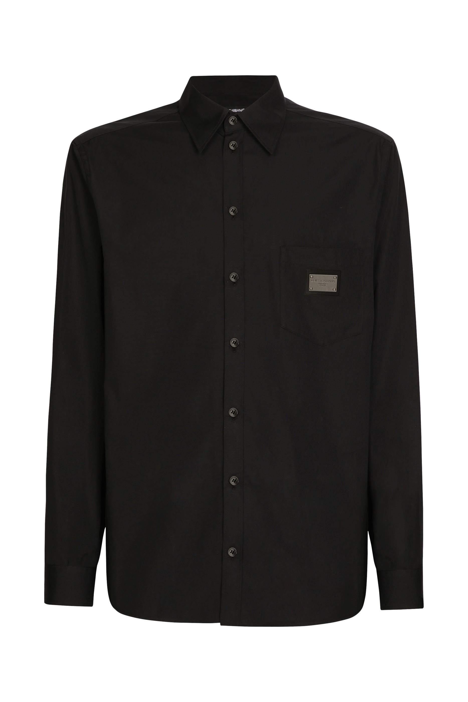 قميص برقعة شعار الماركة قطن