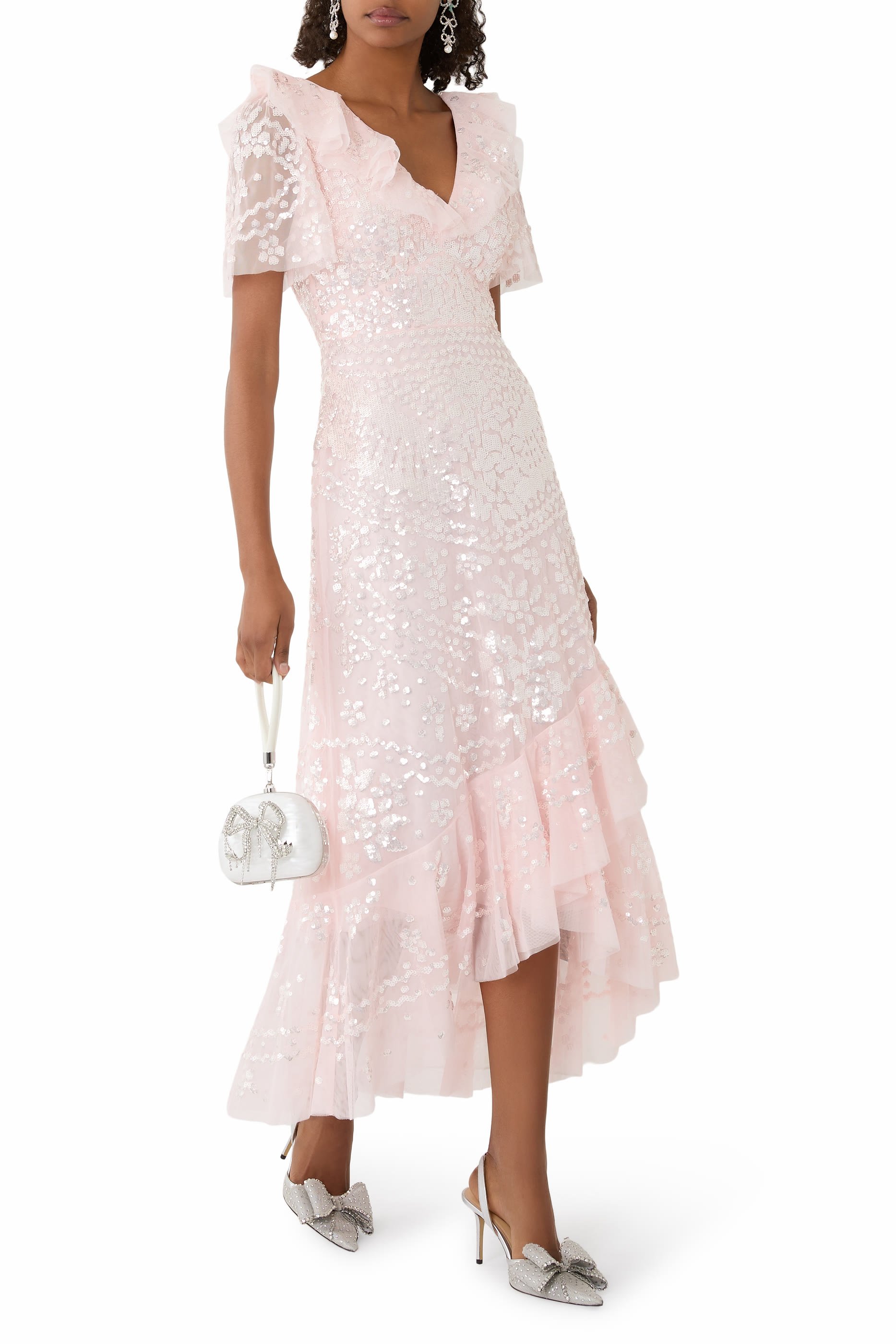 فستان سهرة أناييس بترتر وكشكش