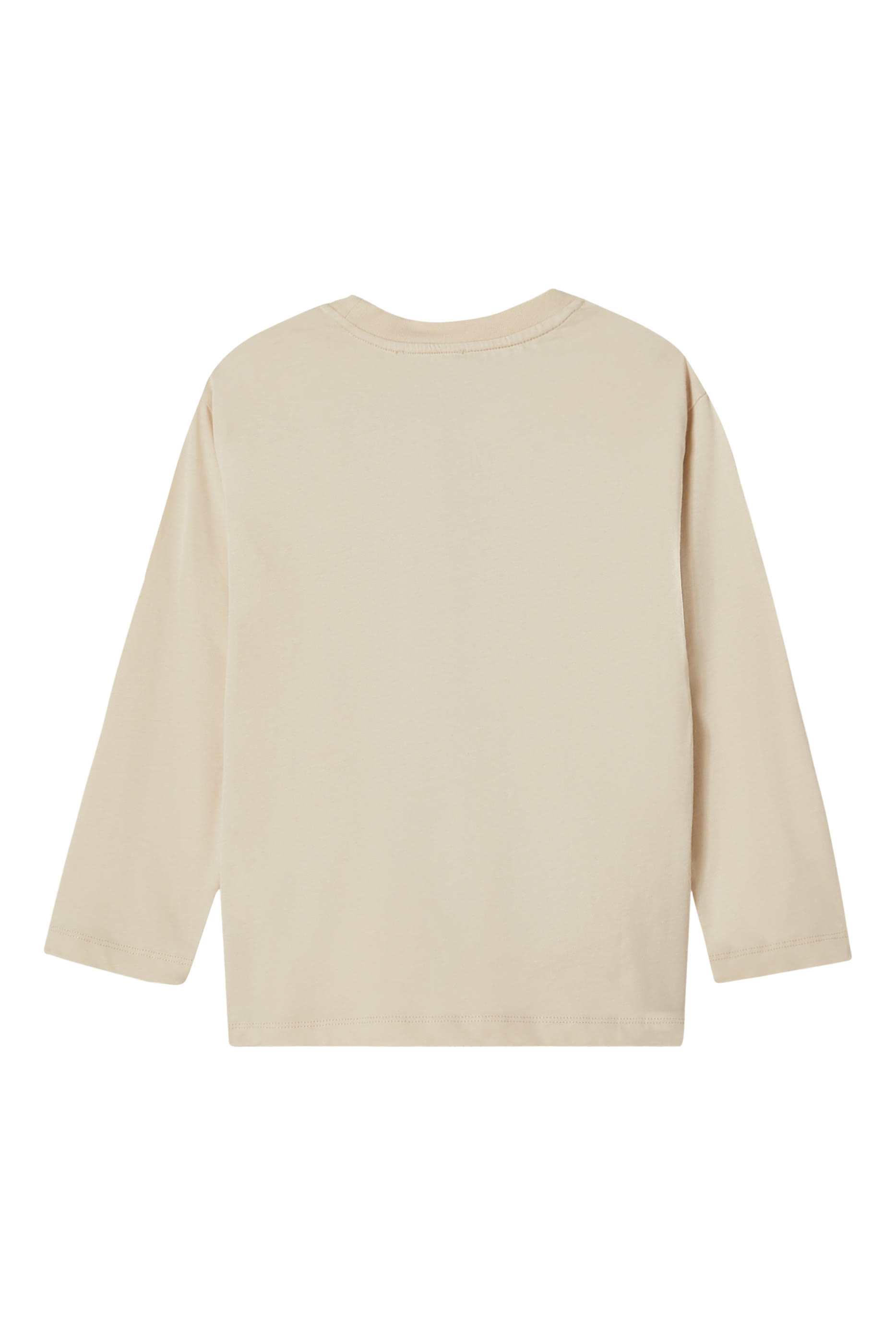 تيشيرت بشعار الماركة بملمس بارز قطن للأطفال 