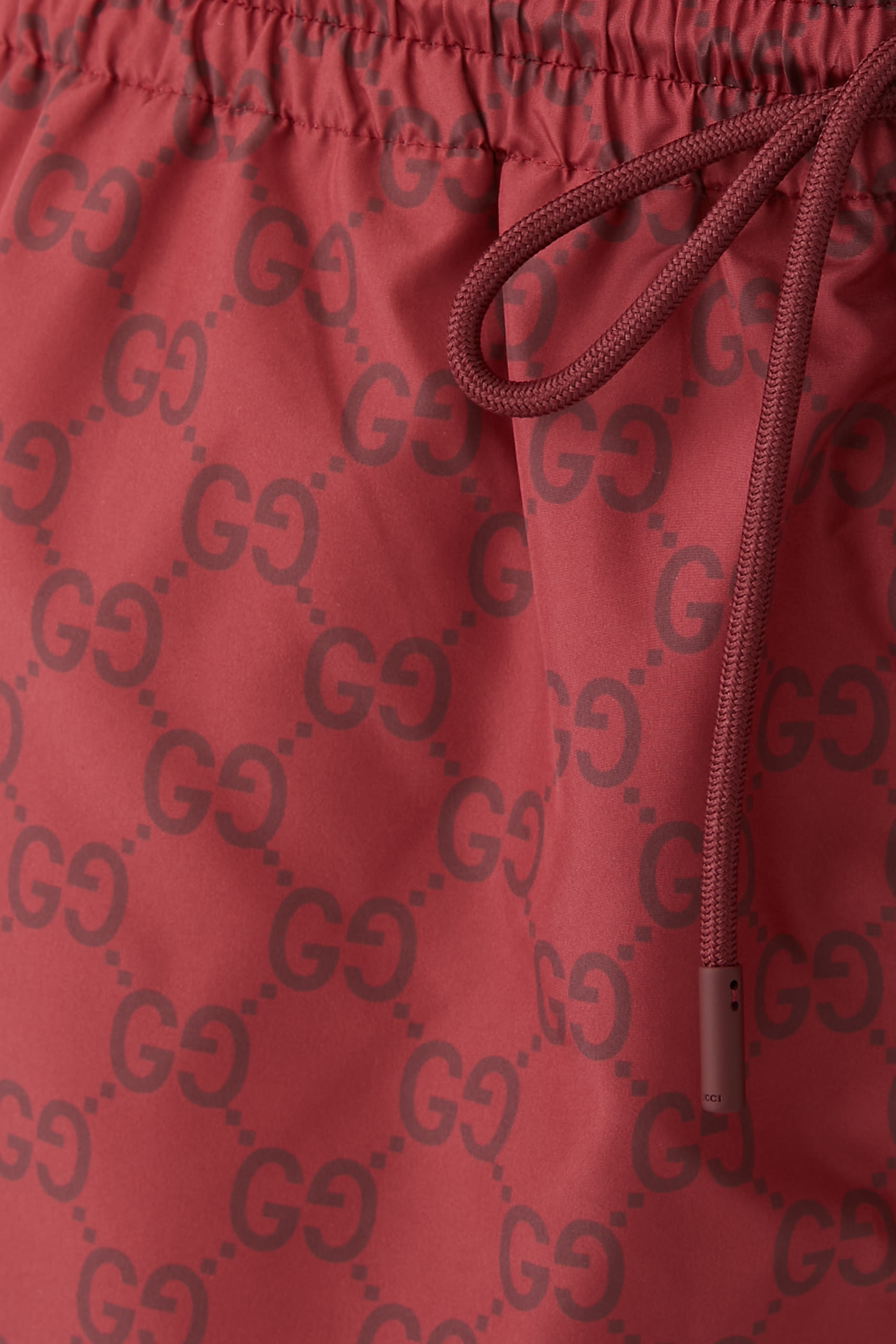 شورت سباحة بنقشة حرفي شعار الماركة نايلون