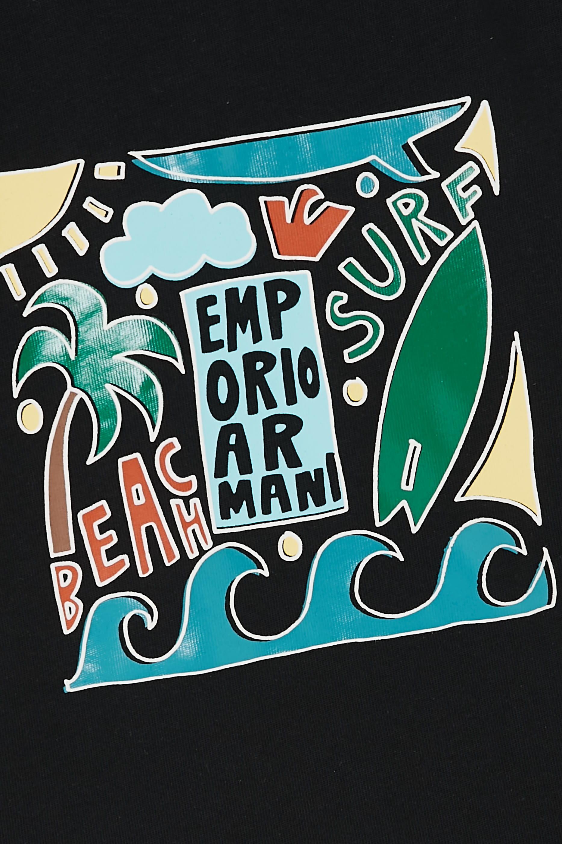 تيشيرت بطبعات ركوب الأمواج للأطفال