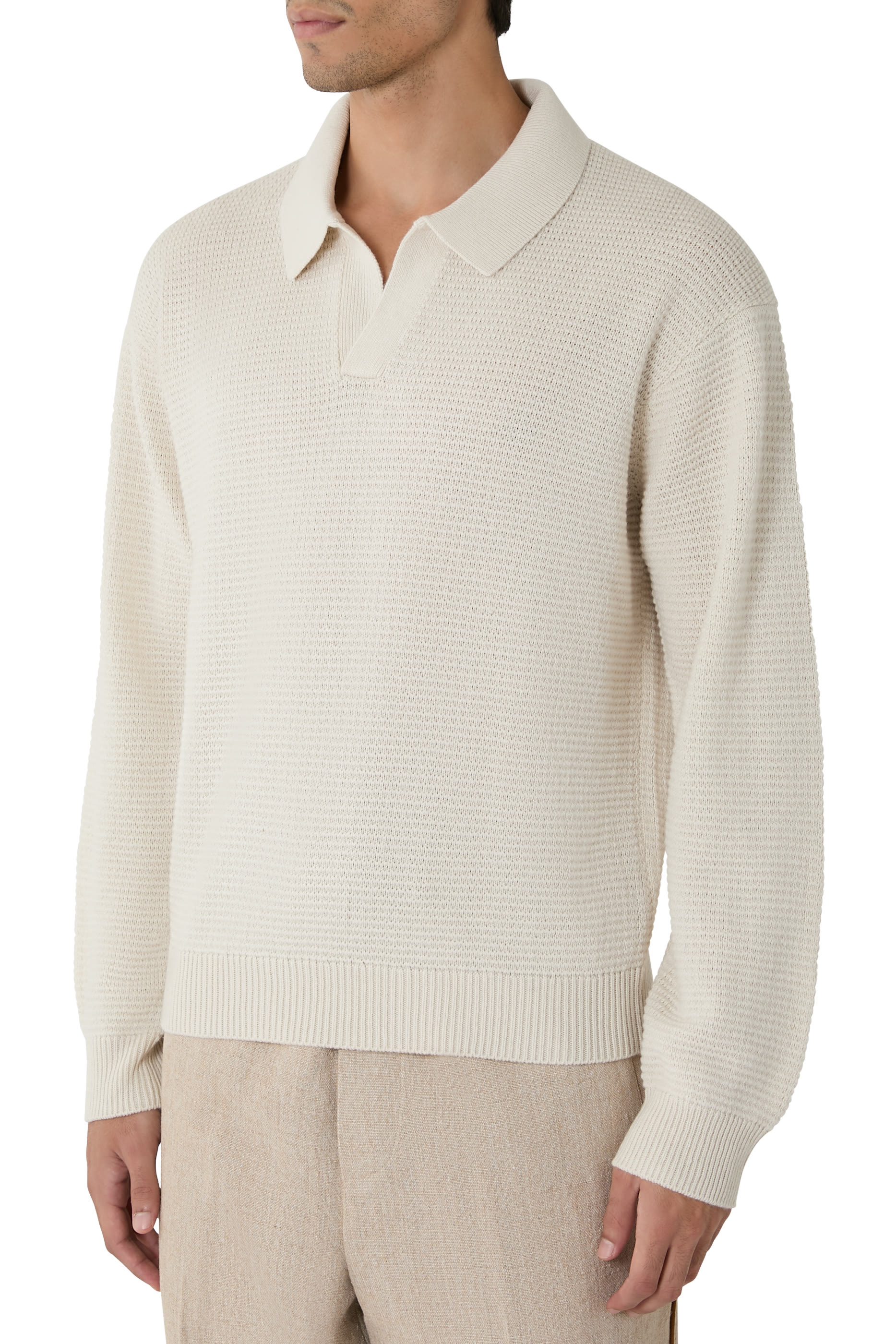 كنزة كشمير وصوف بارز الملمس