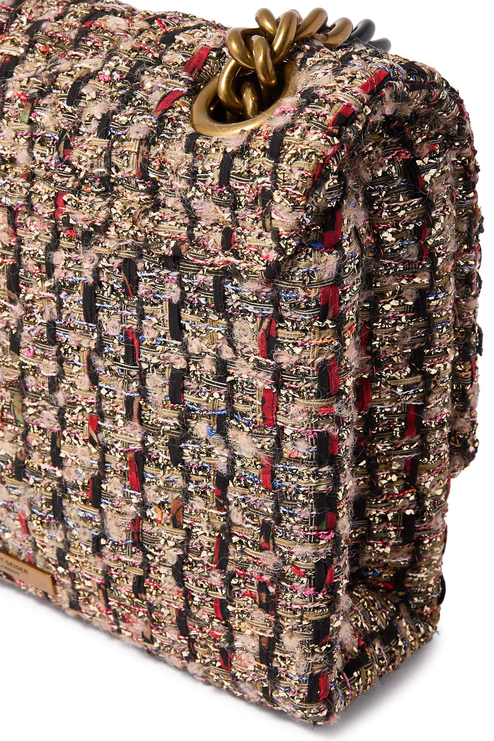 حقيبة كتف كنسنغتون كبيرة لامعة تويد 