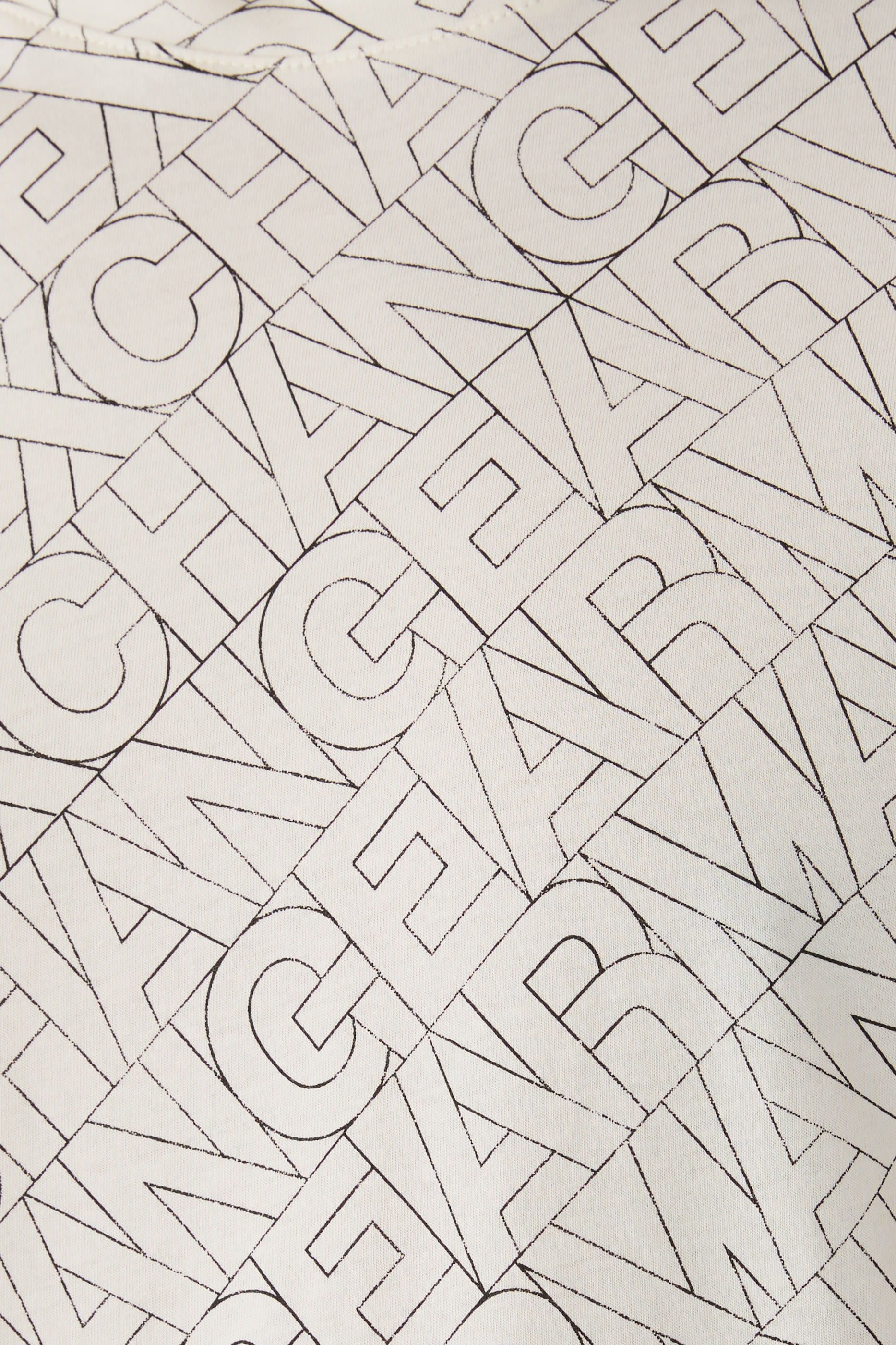 تيشيرت بنقشة حروف شعار الماركة قطن