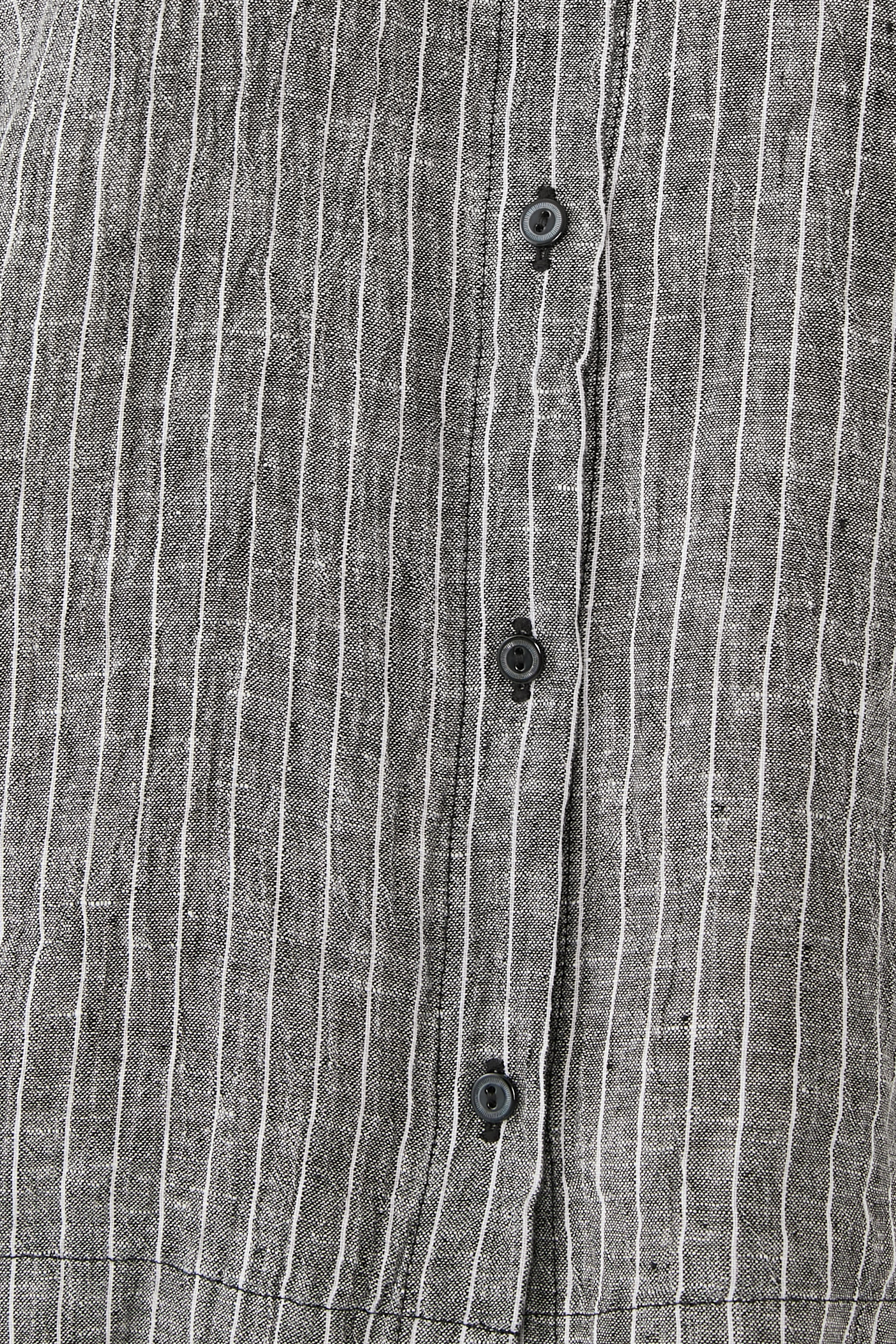 قميص بياقة مطوية كتان عضوي مجعد 