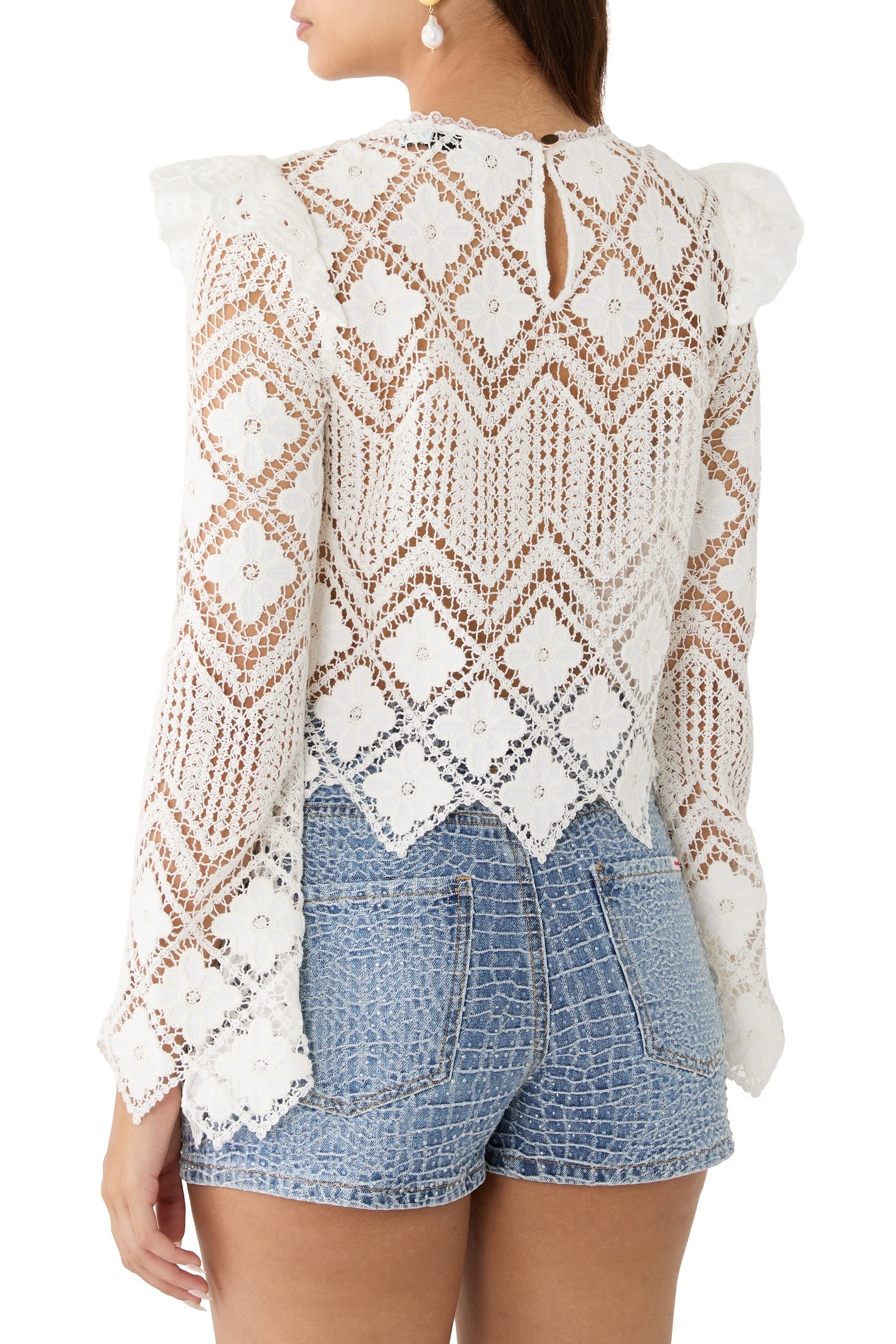 بلوزة كروشيه ودانتيل