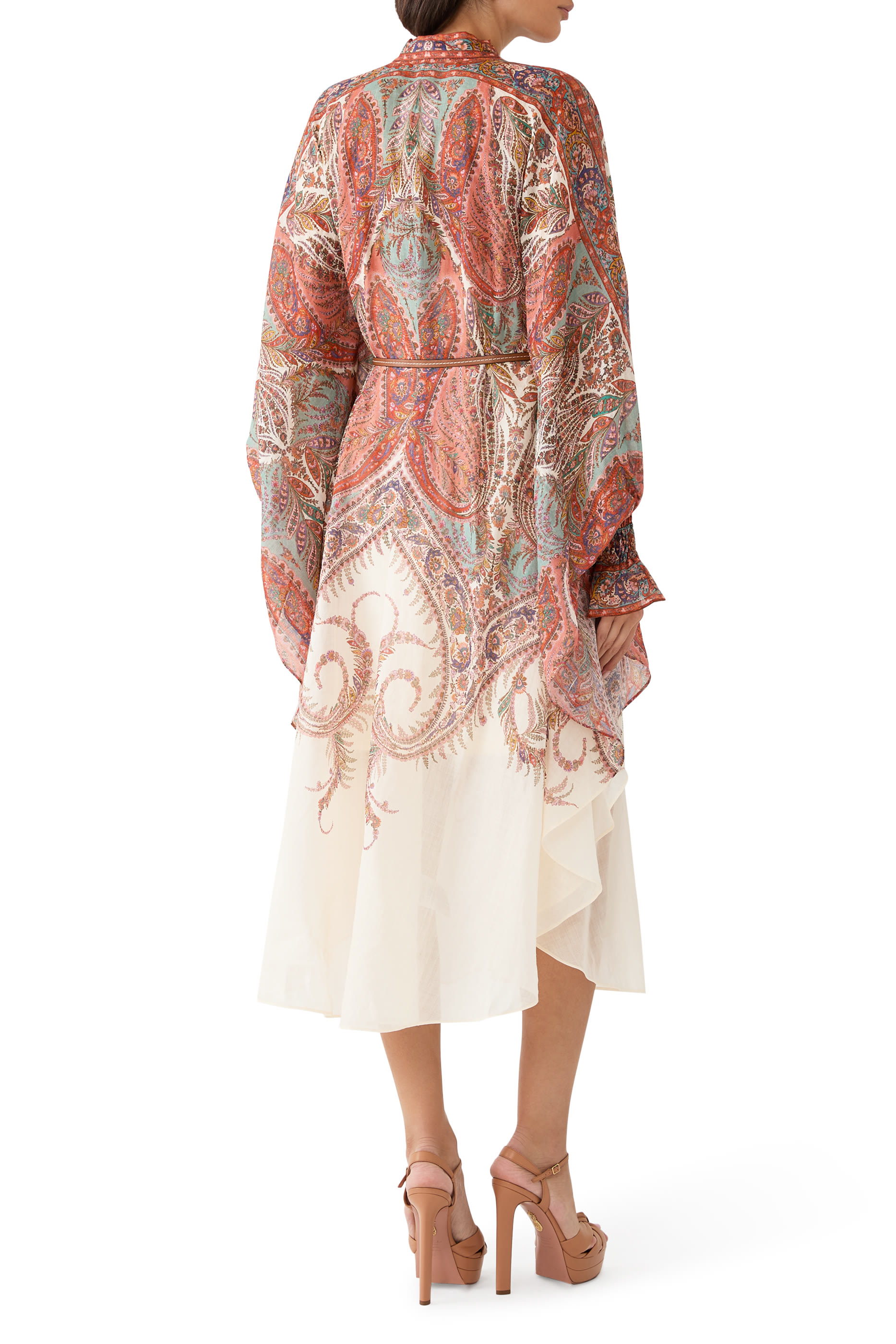 فستان ريانون بربطة عنق متوسط الطول