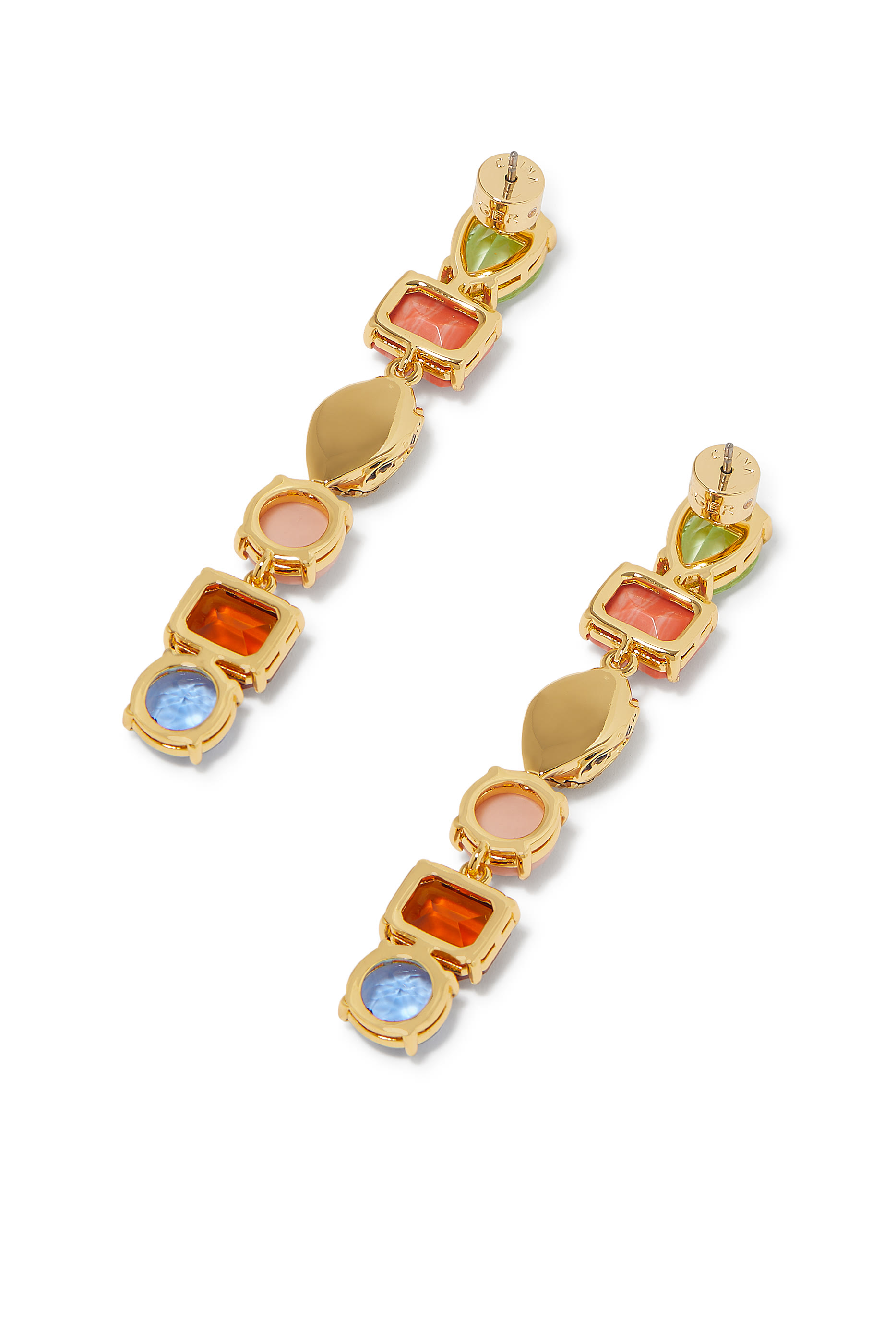 أقراط متدلية بأحجار كريمة متنوعة