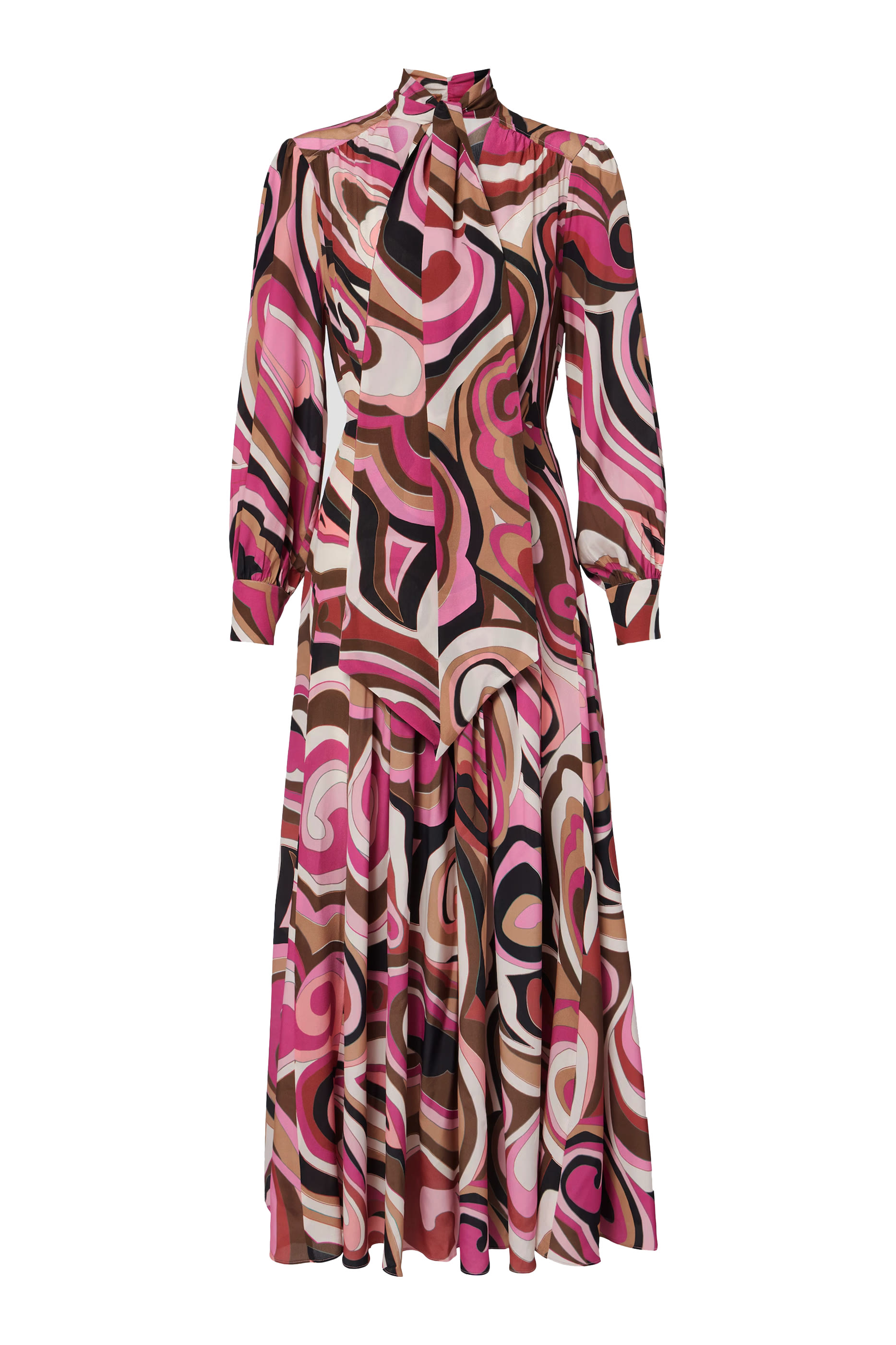 فستان ماريجولد متوسط الطول حرير